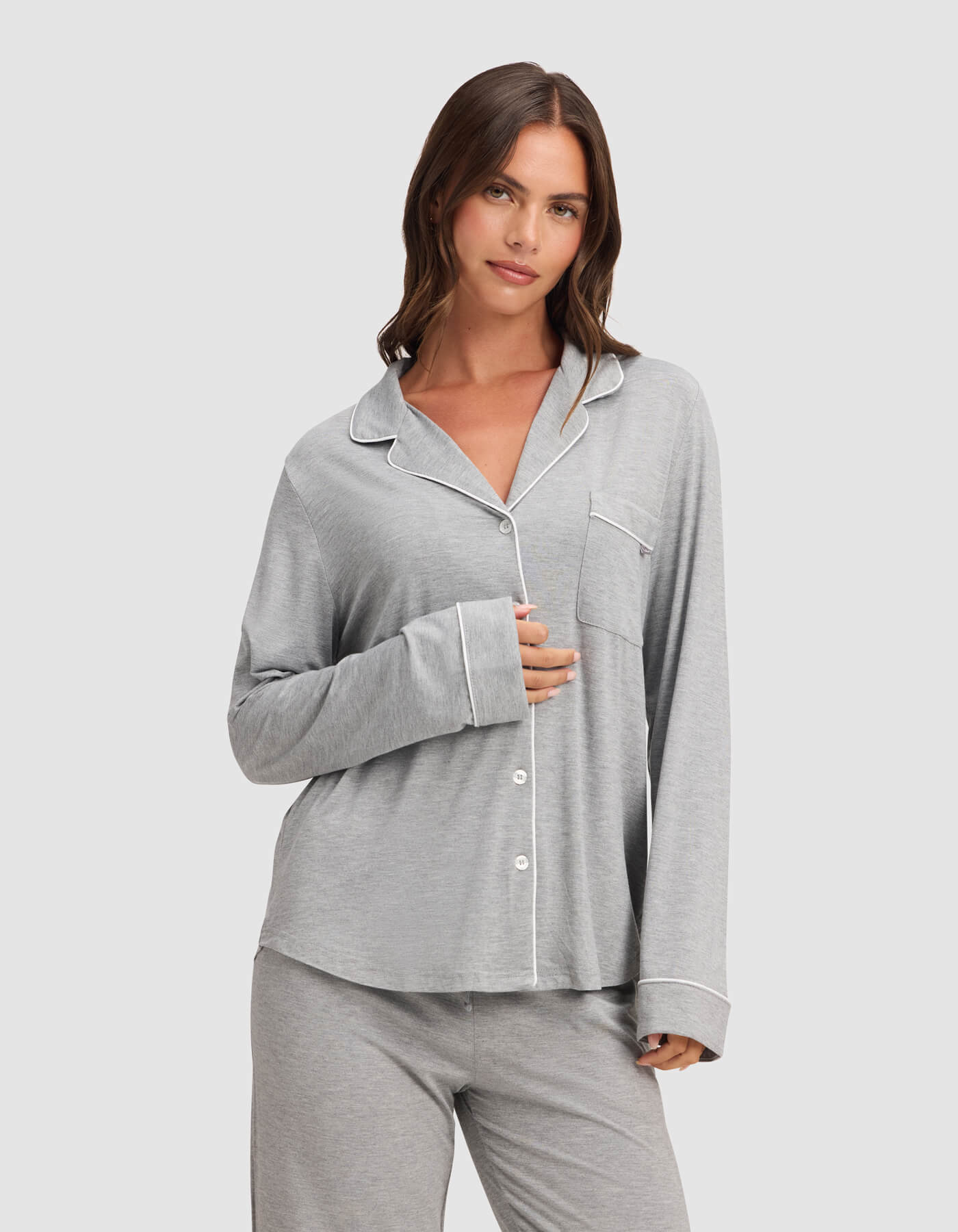 Women's Bamboo Stretch-Knit Long Sleeve Pajama Set