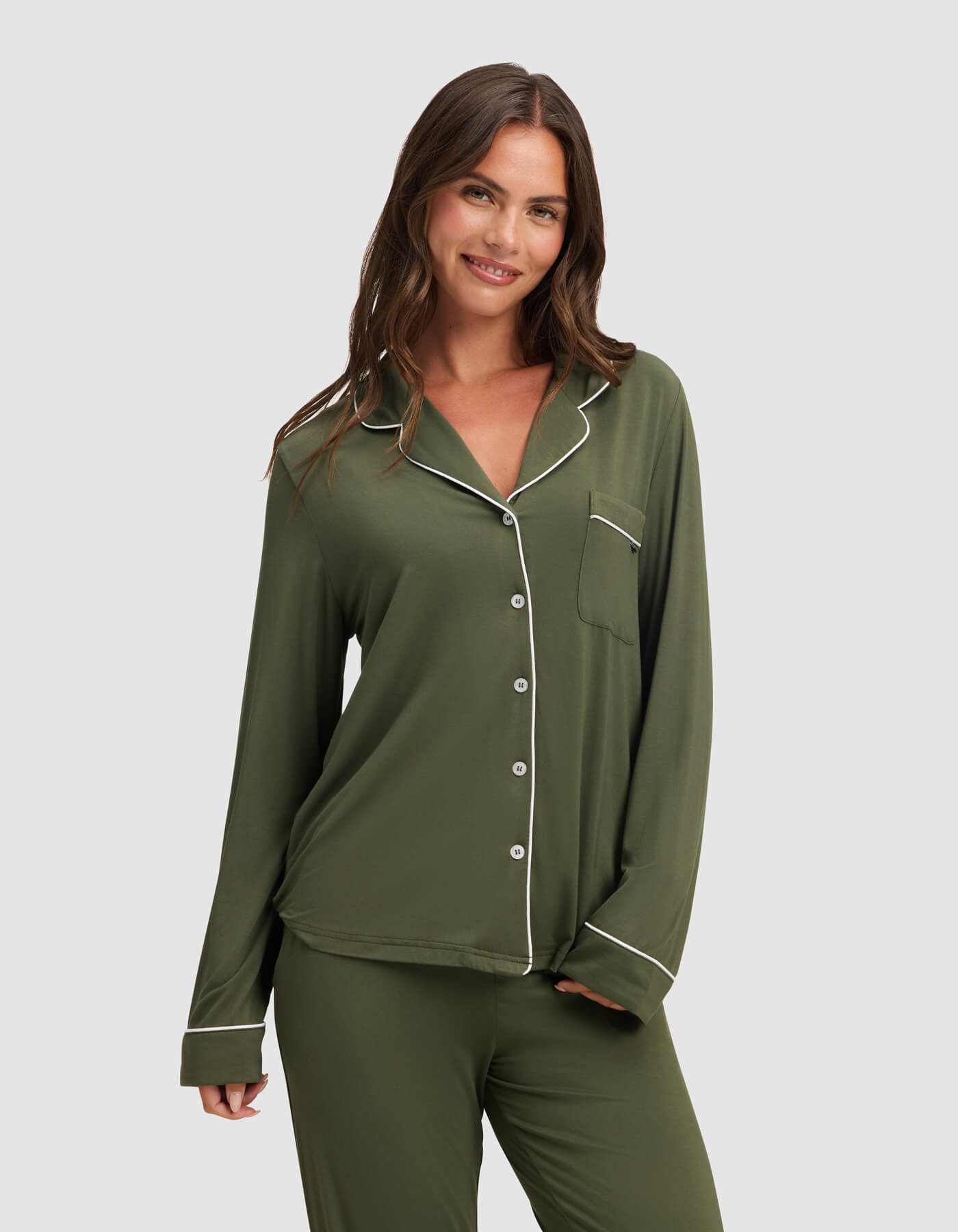 Women's Bamboo Stretch-Knit Long Sleeve Pajama Top