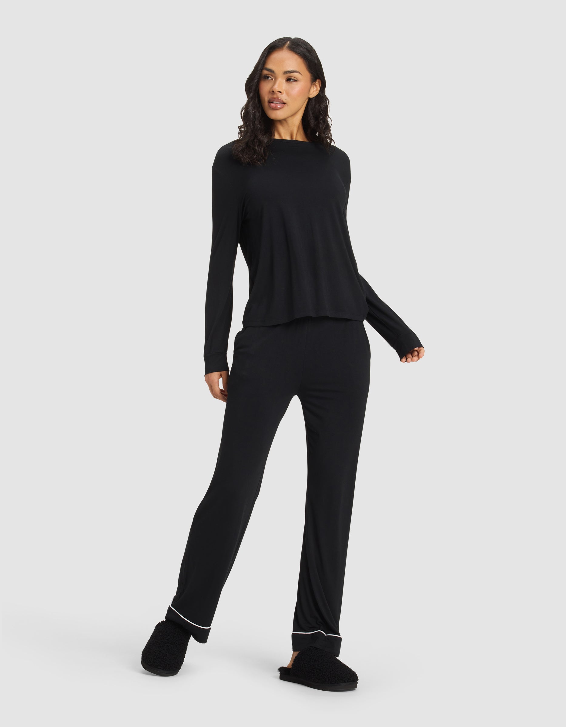 Women's Bamboo Stretch-Knit Long Sleeve Lounge Tee