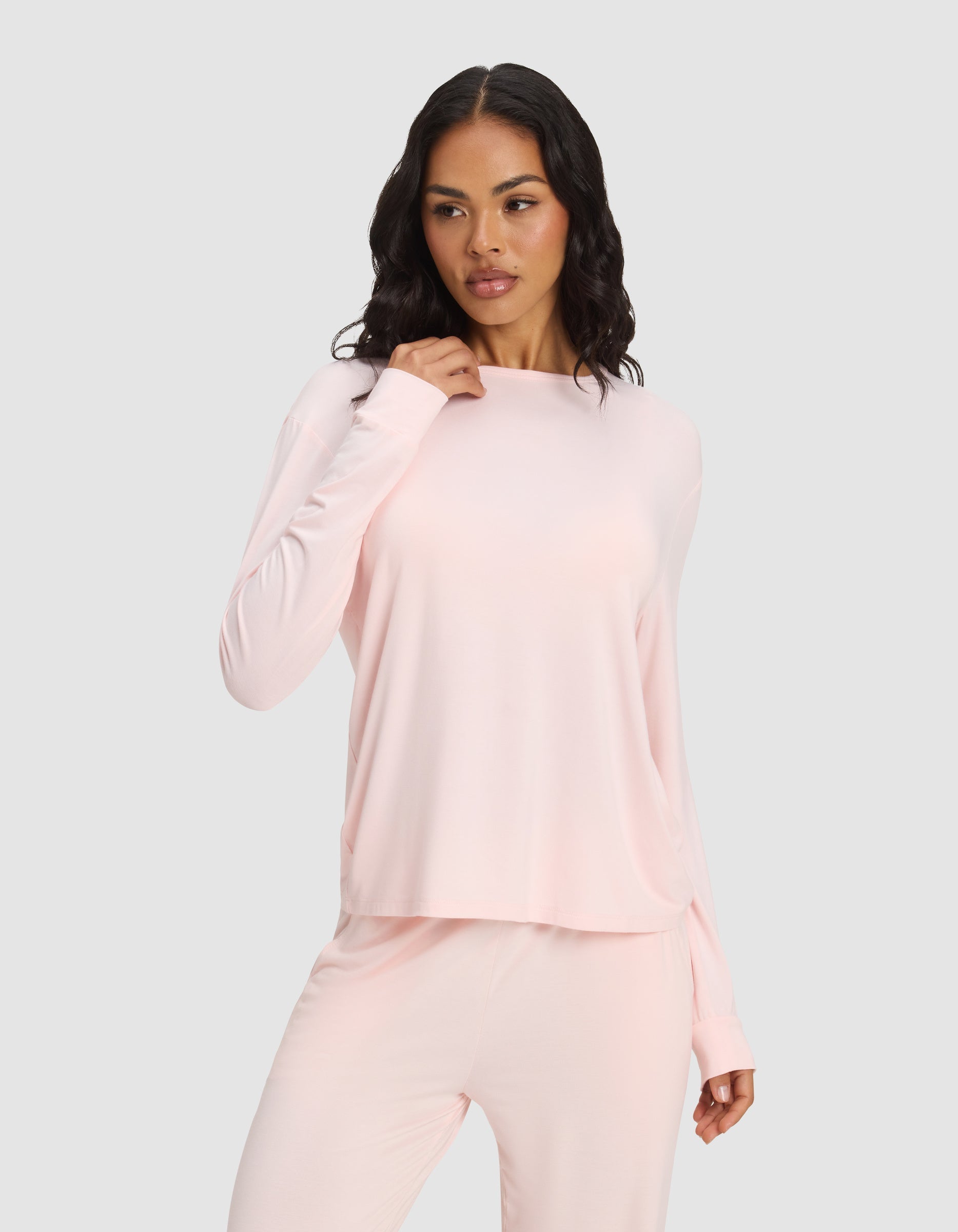 Women's Bamboo Stretch-Knit Long Sleeve Lounge Tee