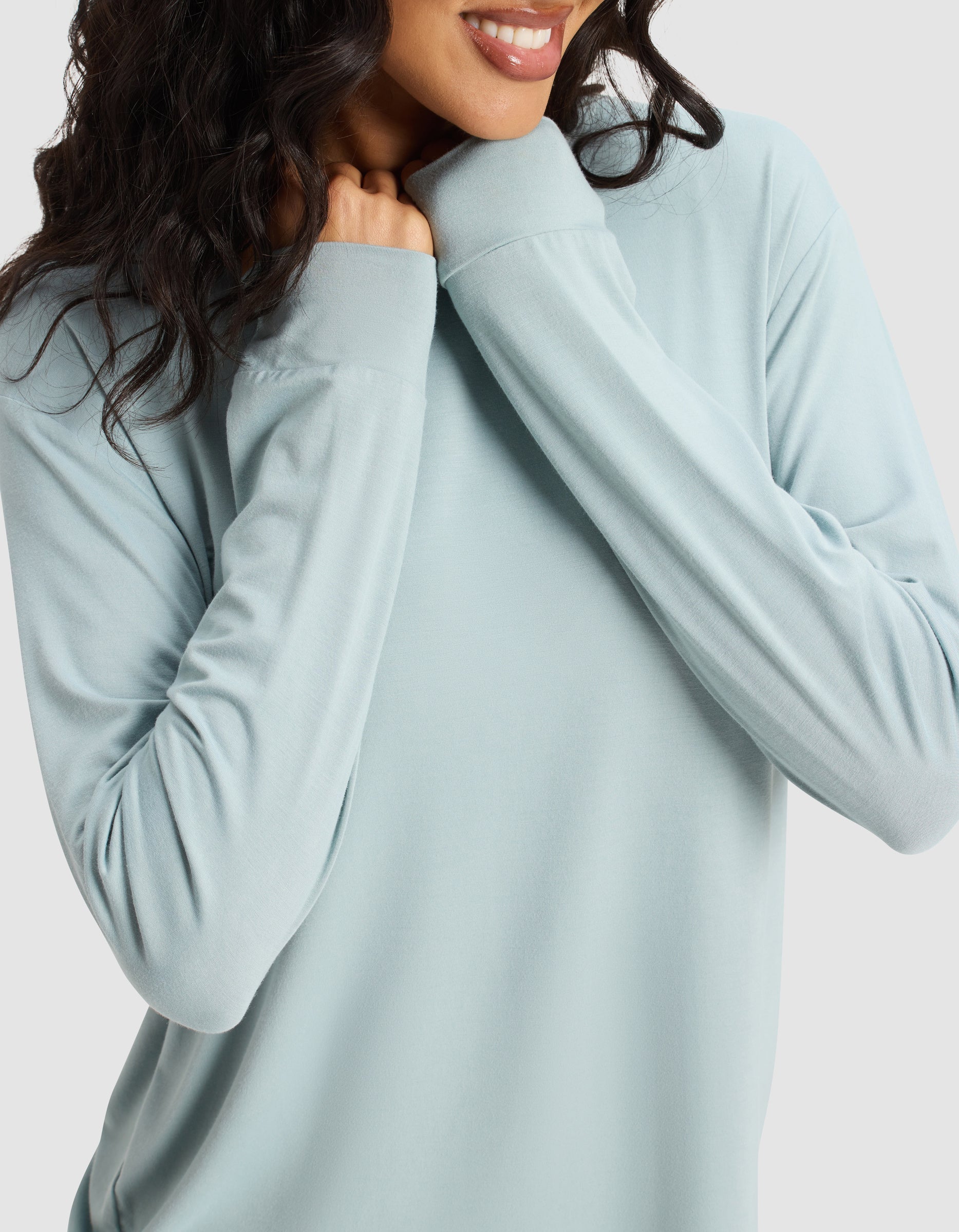 Women's Bamboo Stretch-Knit Long Sleeve Lounge Tee