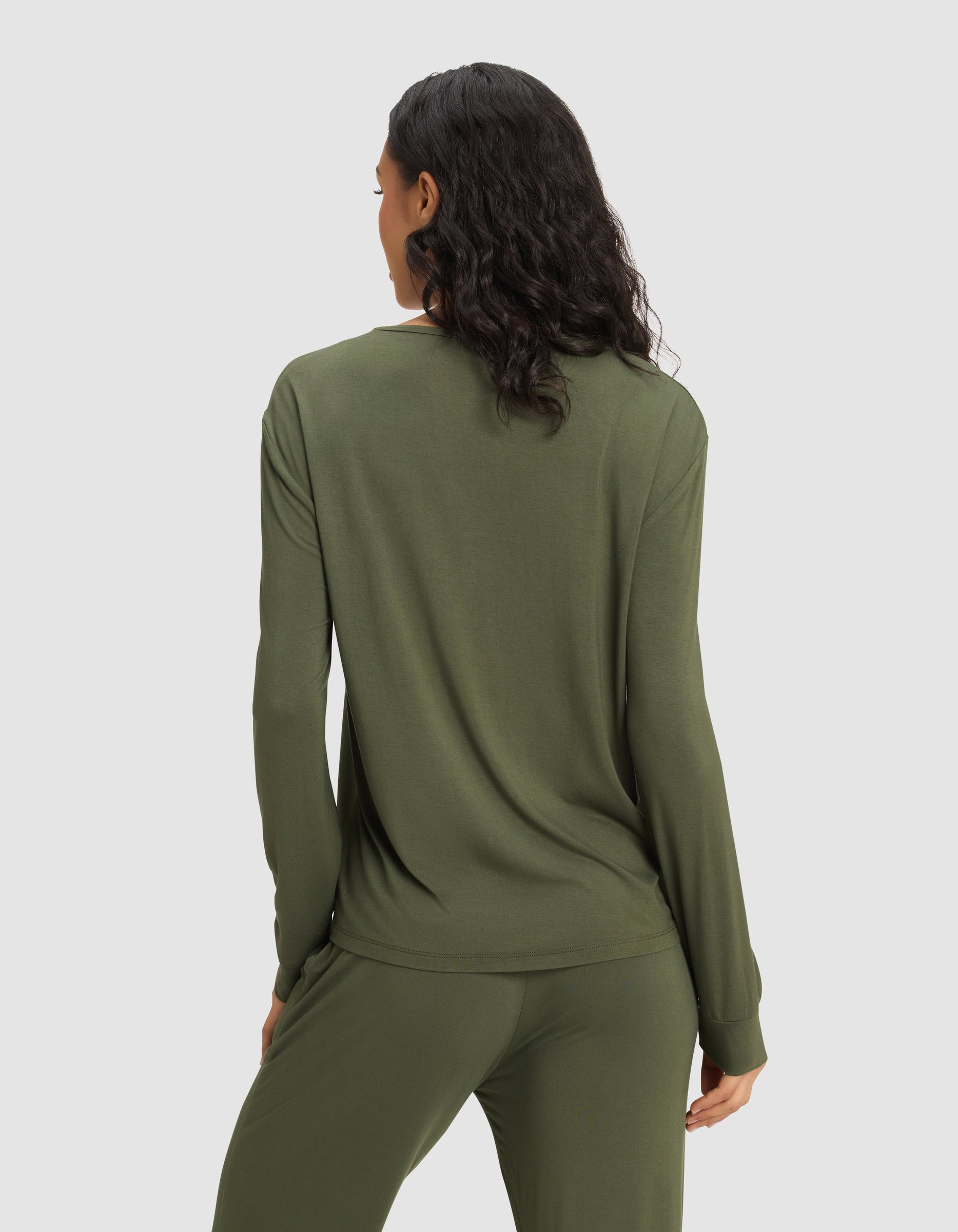 Women's Bamboo Stretch-Knit Long Sleeve Lounge Tee