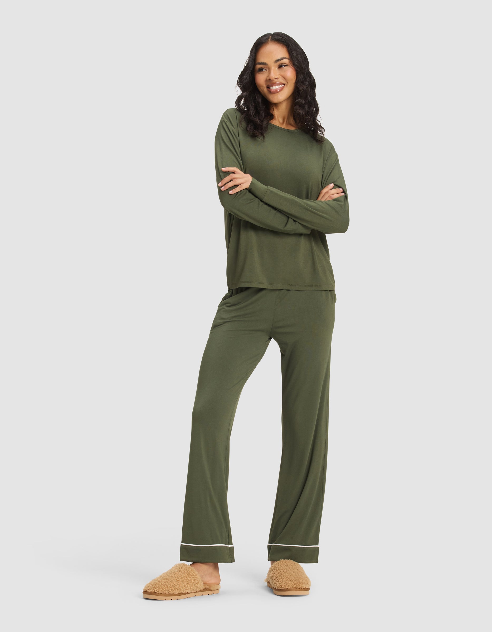 Women's Bamboo Stretch-Knit Long Sleeve Lounge Tee