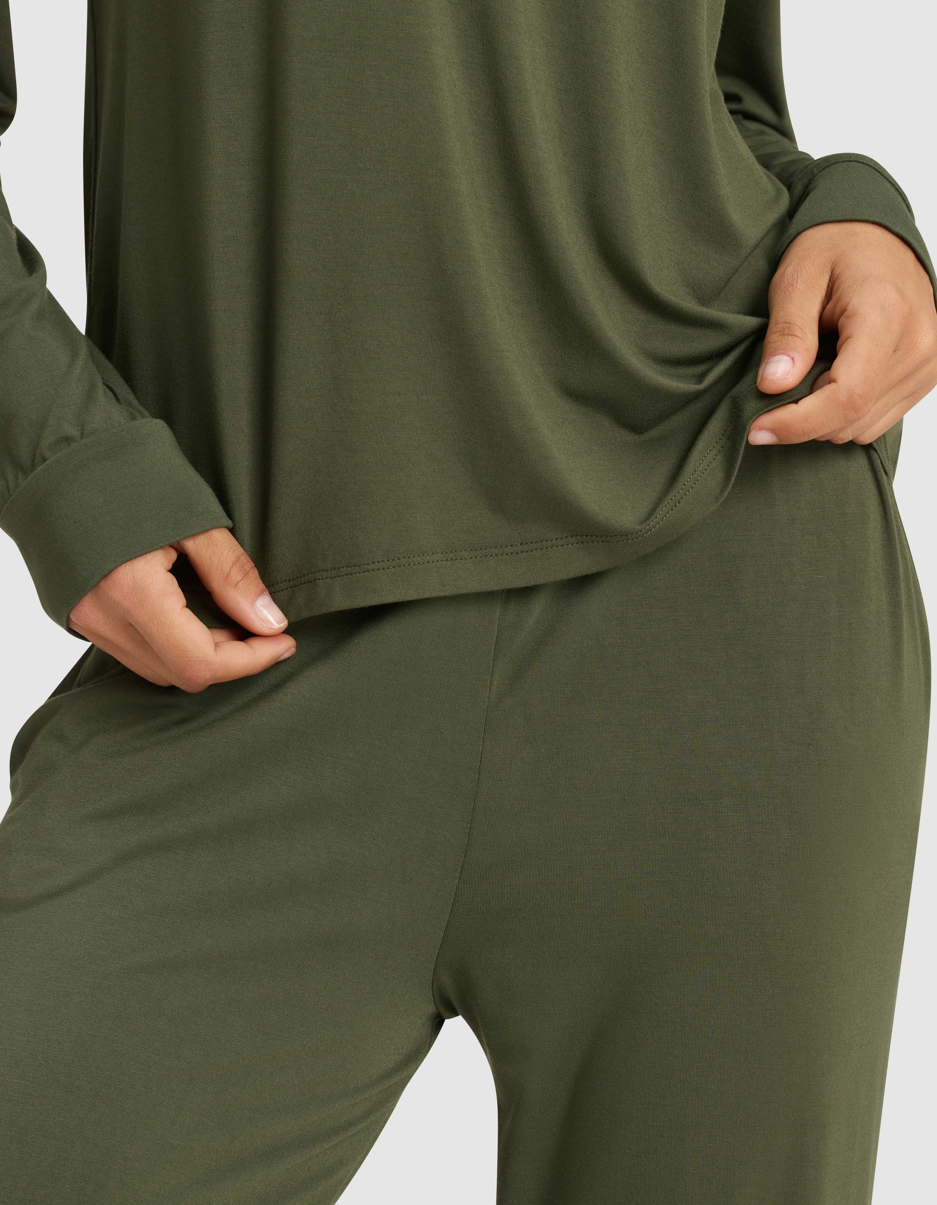 Women's Bamboo Stretch-Knit Long Sleeve Lounge Tee
