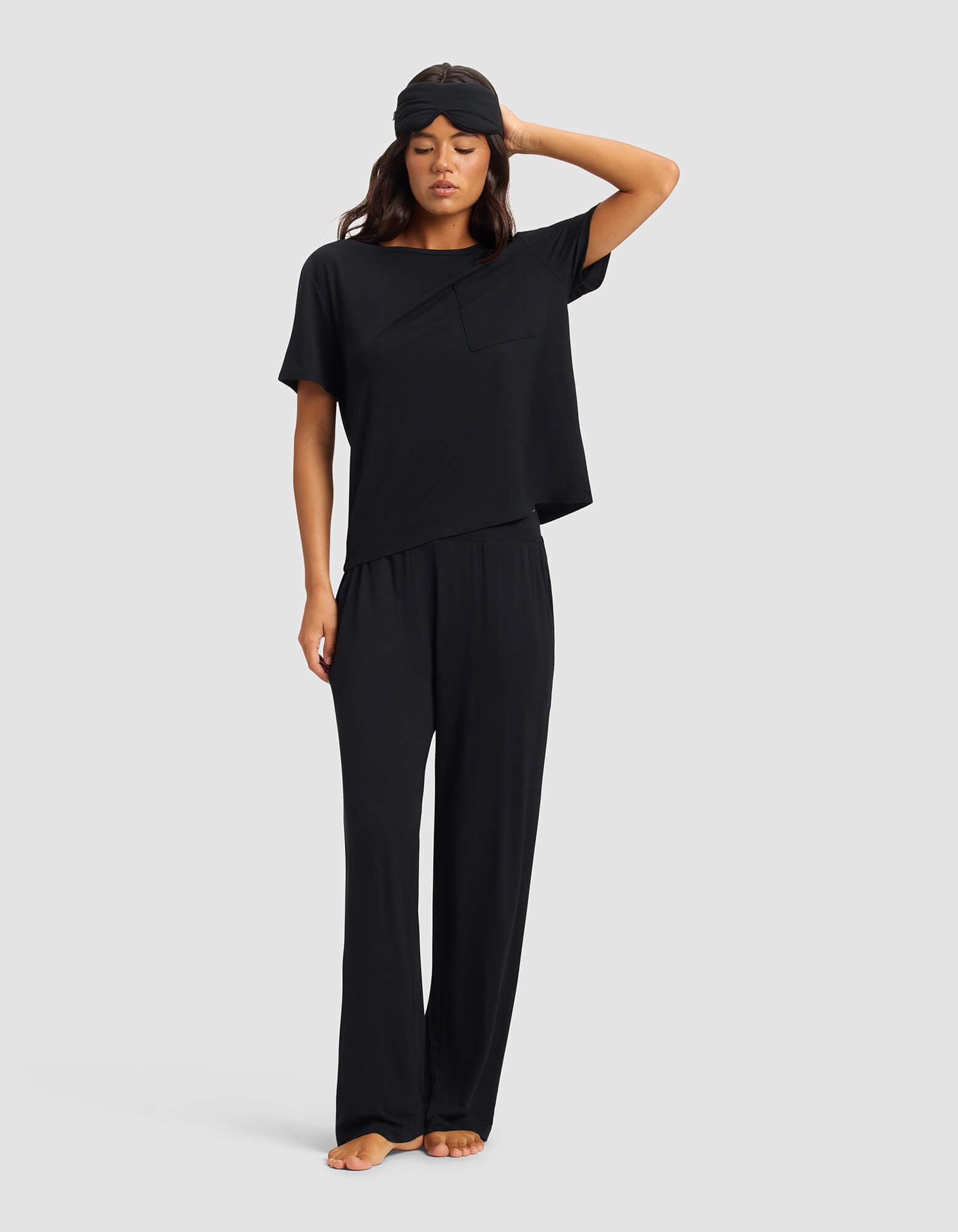 Women's Bamboo Stretch-Knit Lounge Tee & Pants Set