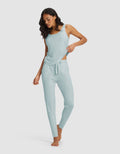 Women's Bamboo Stretch-Knit Tank & Tapered Pant Set