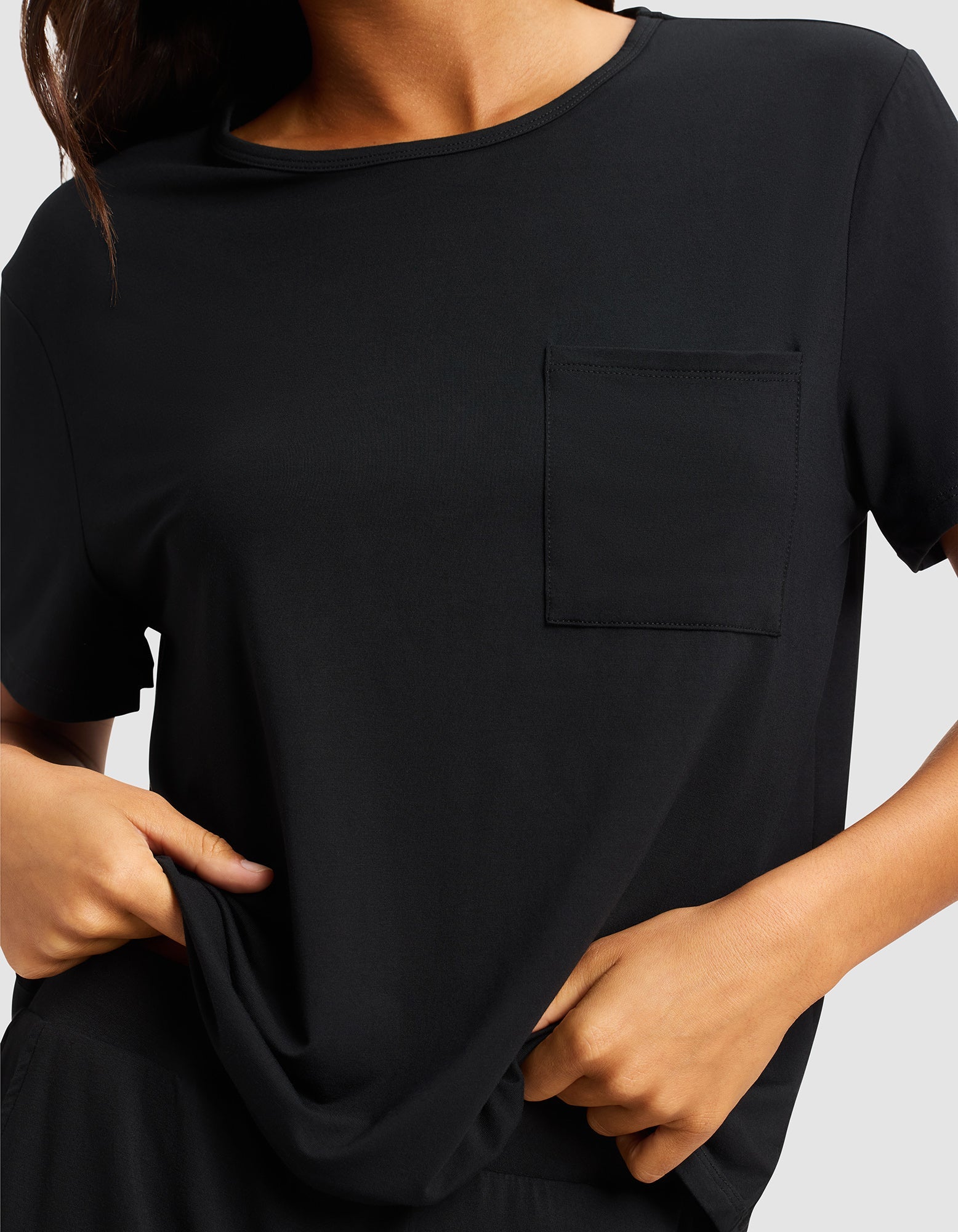 Women's Bamboo Stretch-Knit Lounge Tee & Pants Set