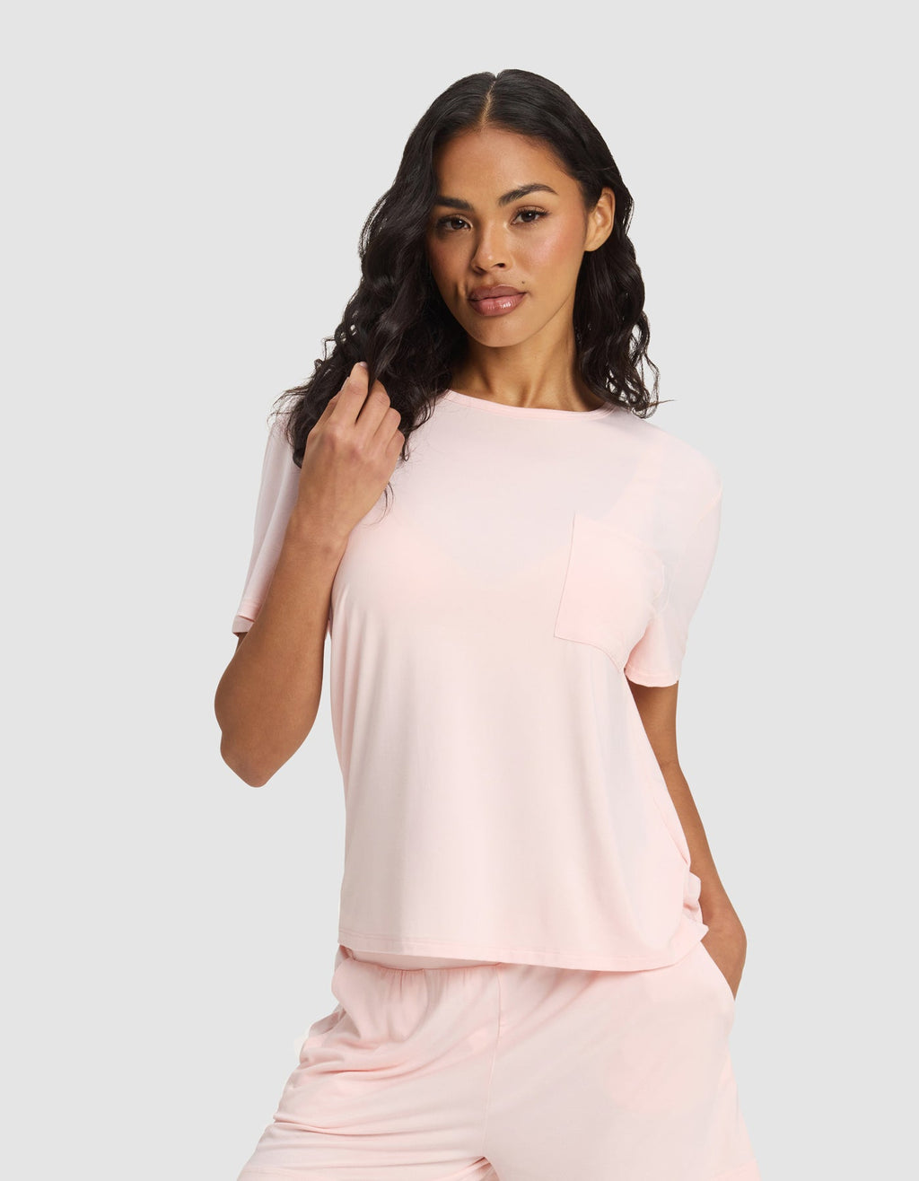 Women's Bamboo Stretch-Knit Lounge Tee & Pants Set