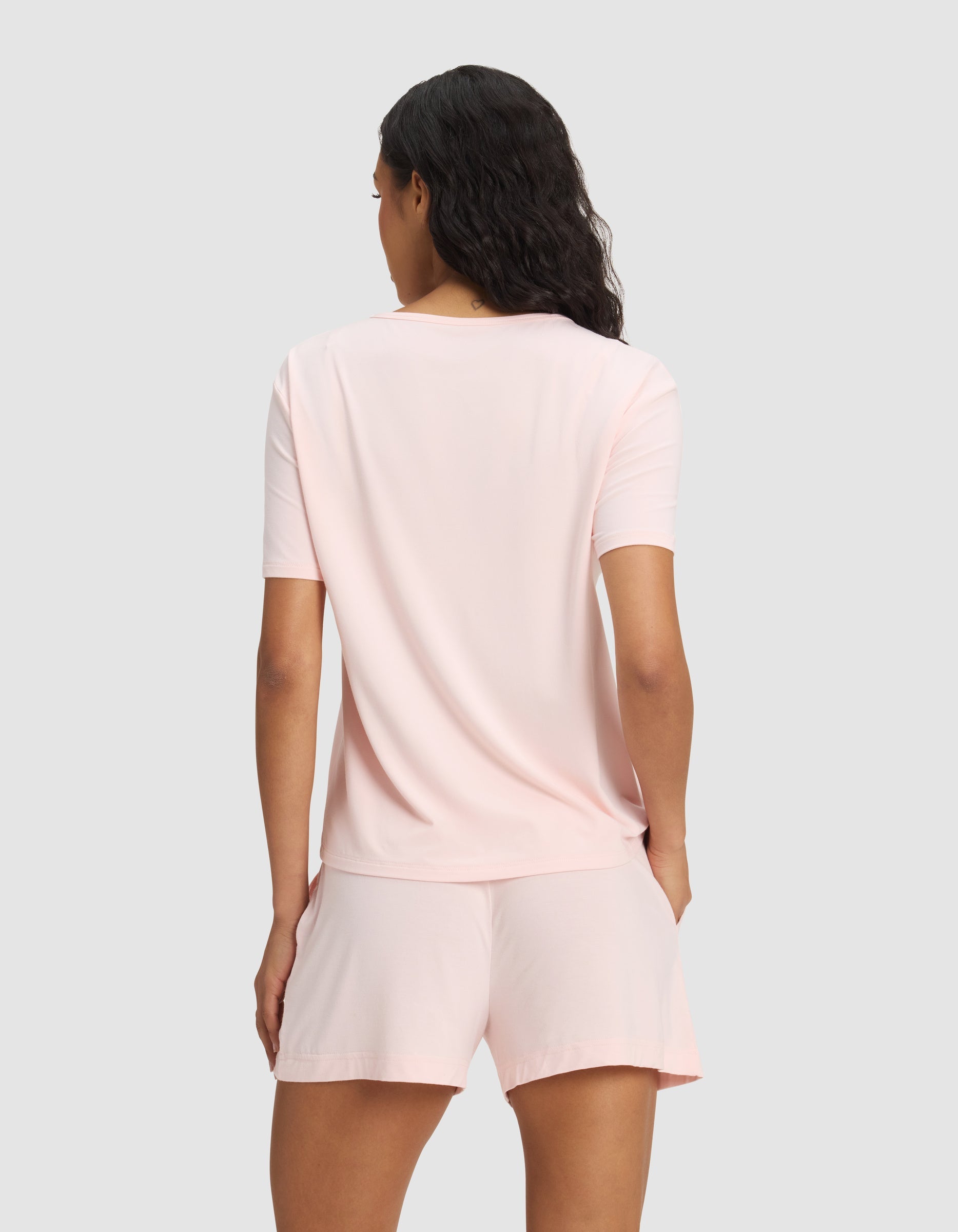Women's Bamboo Stretch-Knit Lounge Tee & Shorts Set