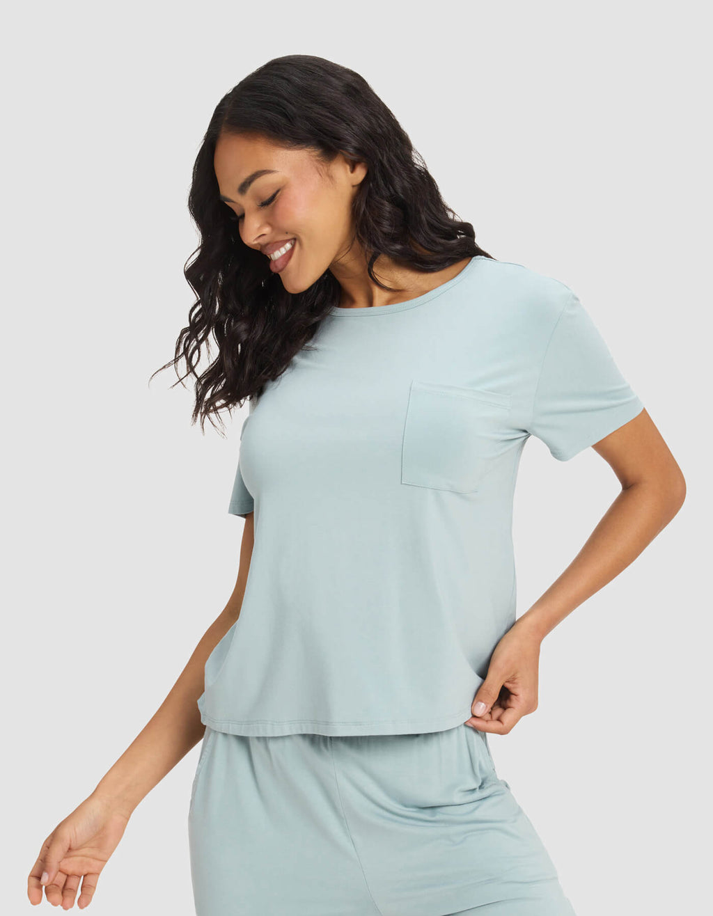 Women's Bamboo Stretch-Knit Lounge Tee & Shorts Set