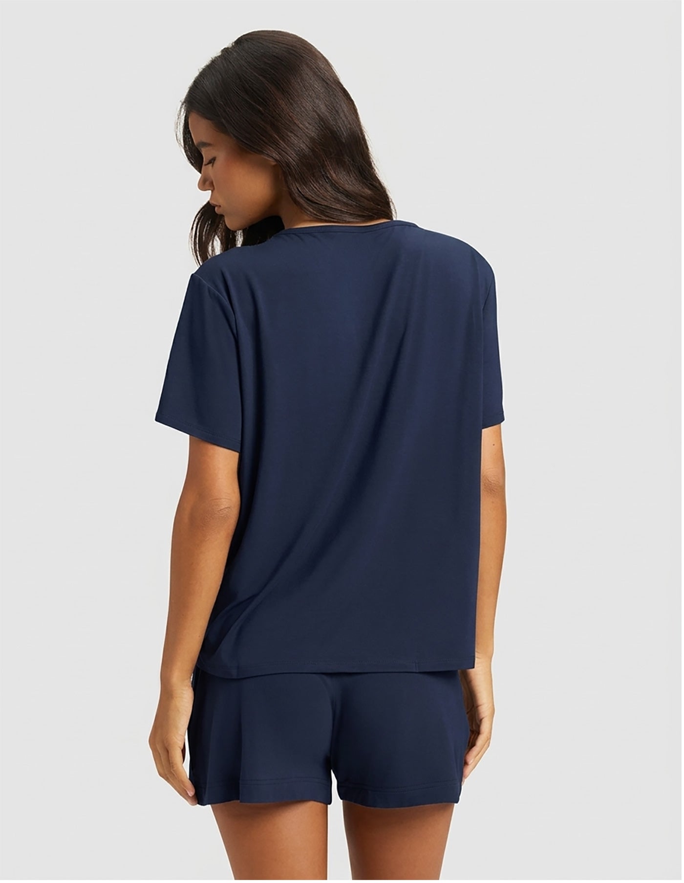 Women's Bamboo Stretch-Knit Lounge Tee & Shorts Set