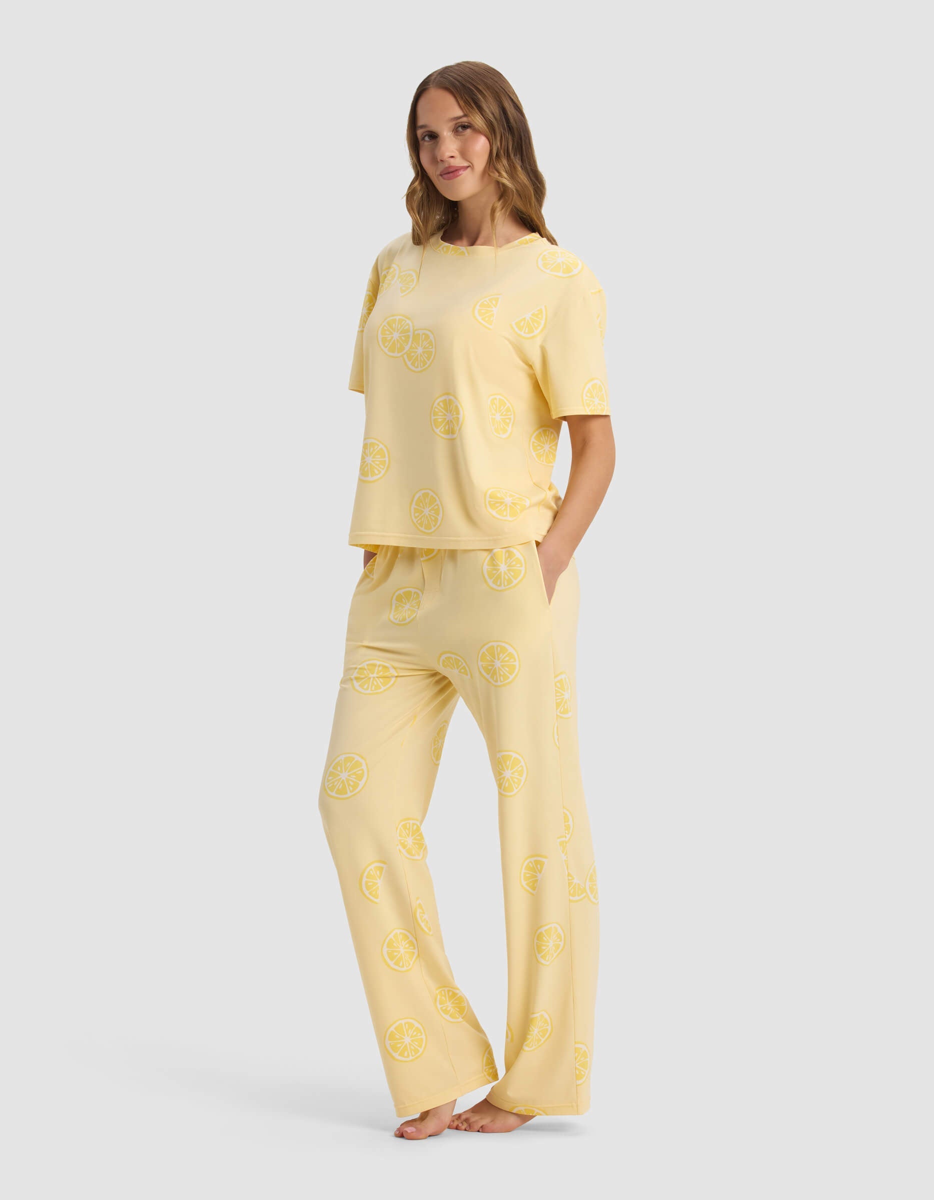Women's First Layer Pajama Short Sleeve Tee & Pajama Pant Set