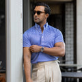 Oxford Button Down Collar Polo Blue Gingham Original
