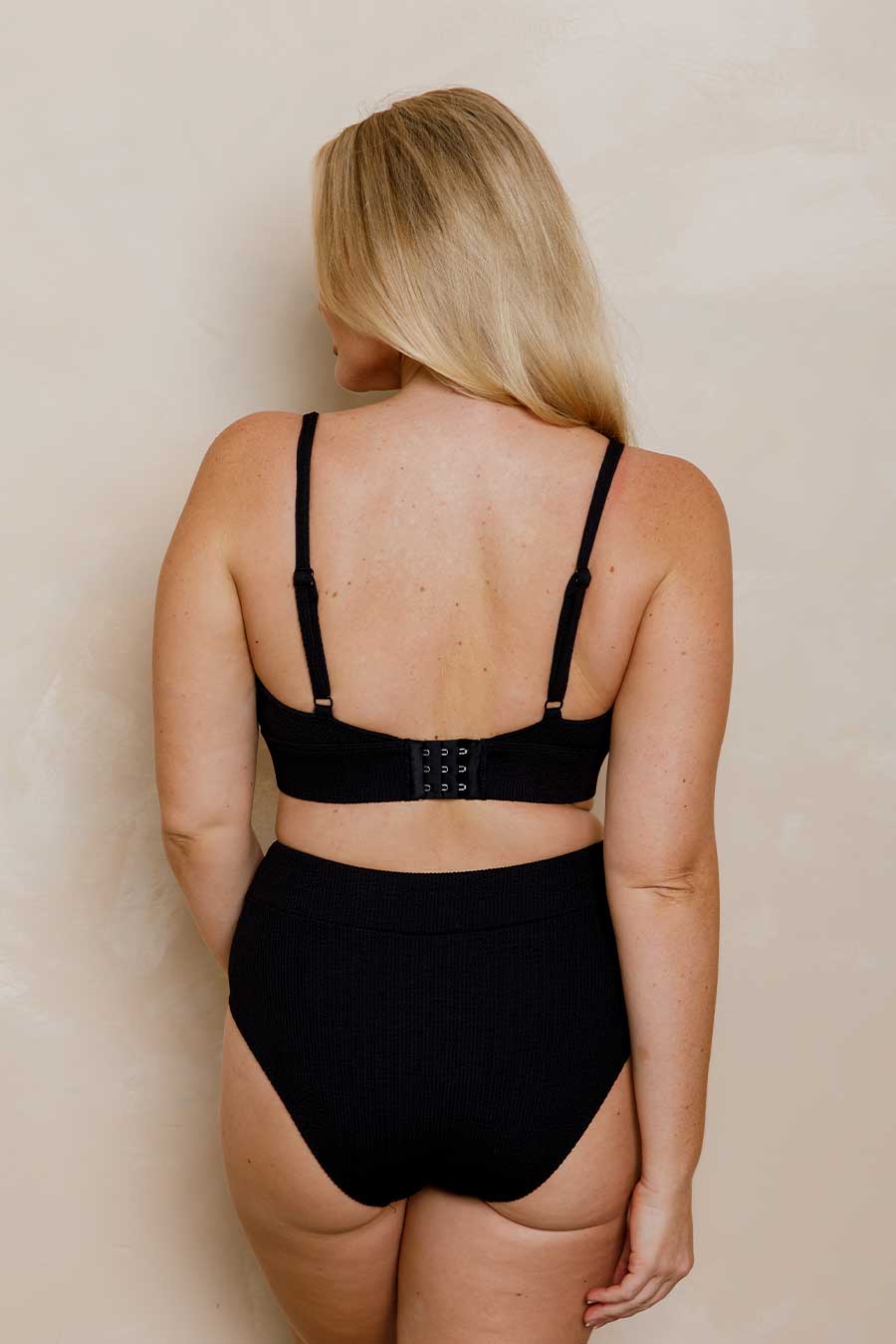 Byron Adjustable Bikini Top - Black Texture