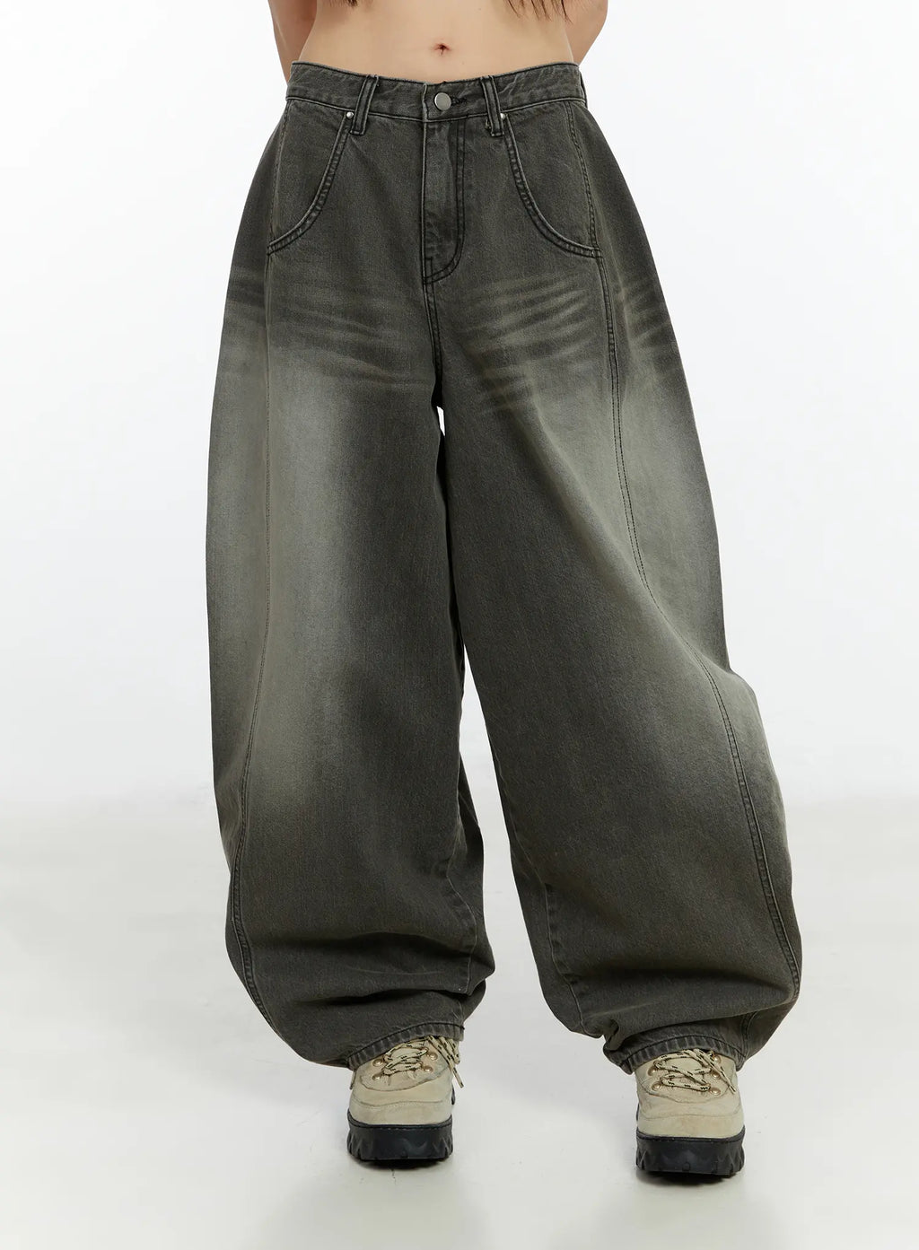 Karter Angel Wing Washed Wide Leg Jeans CF509