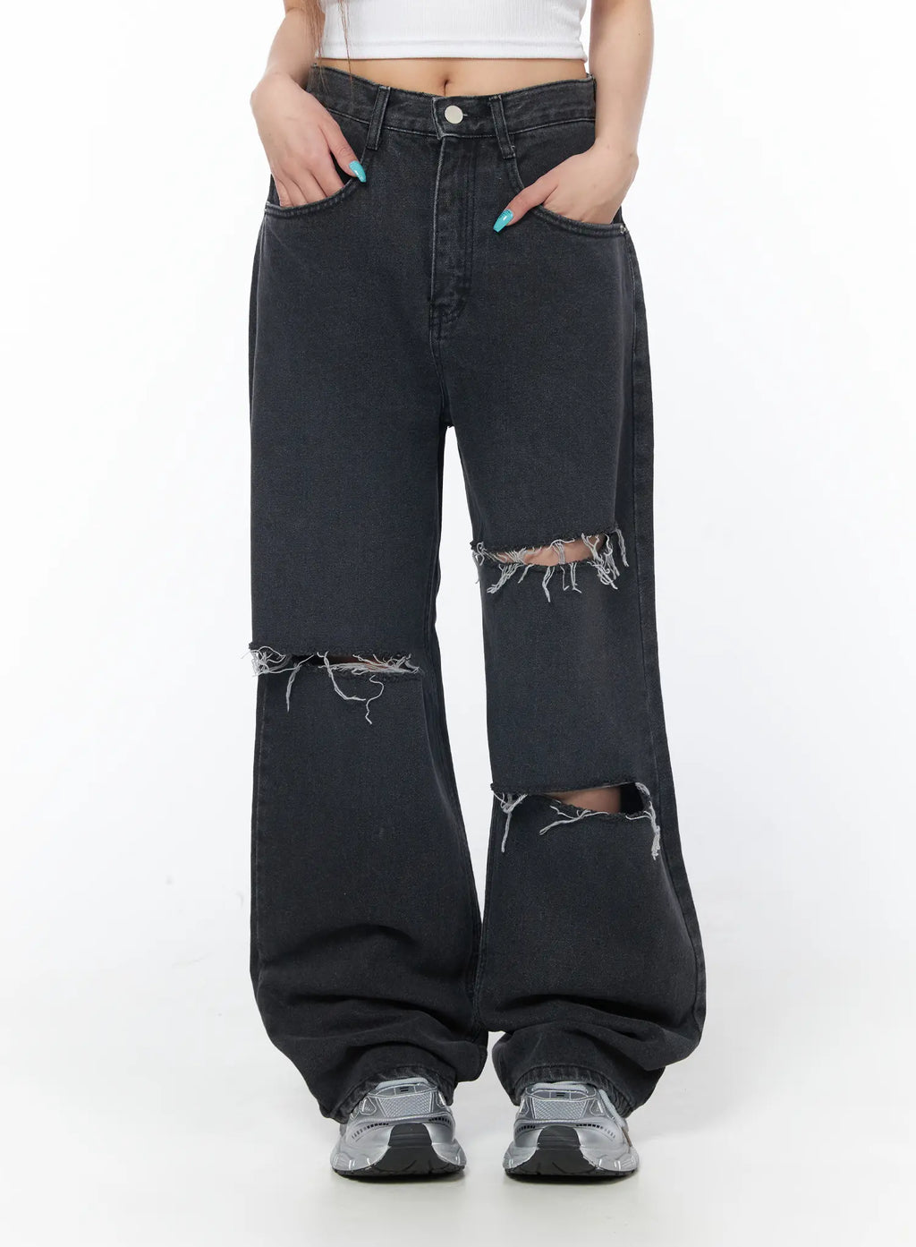 Nami Distressed Wide Leg Jeans CY529