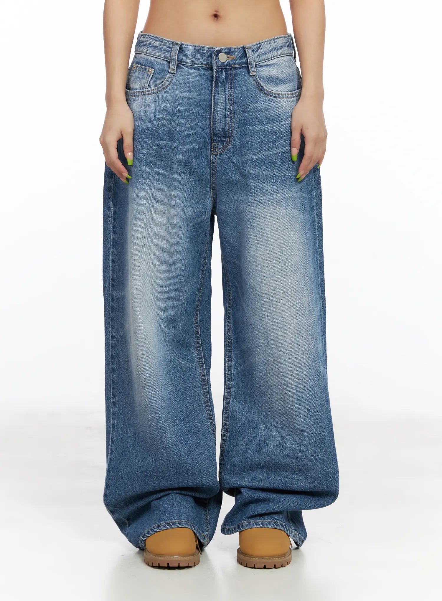 Alora Vintage Washed Wide Leg Jeans CF513
