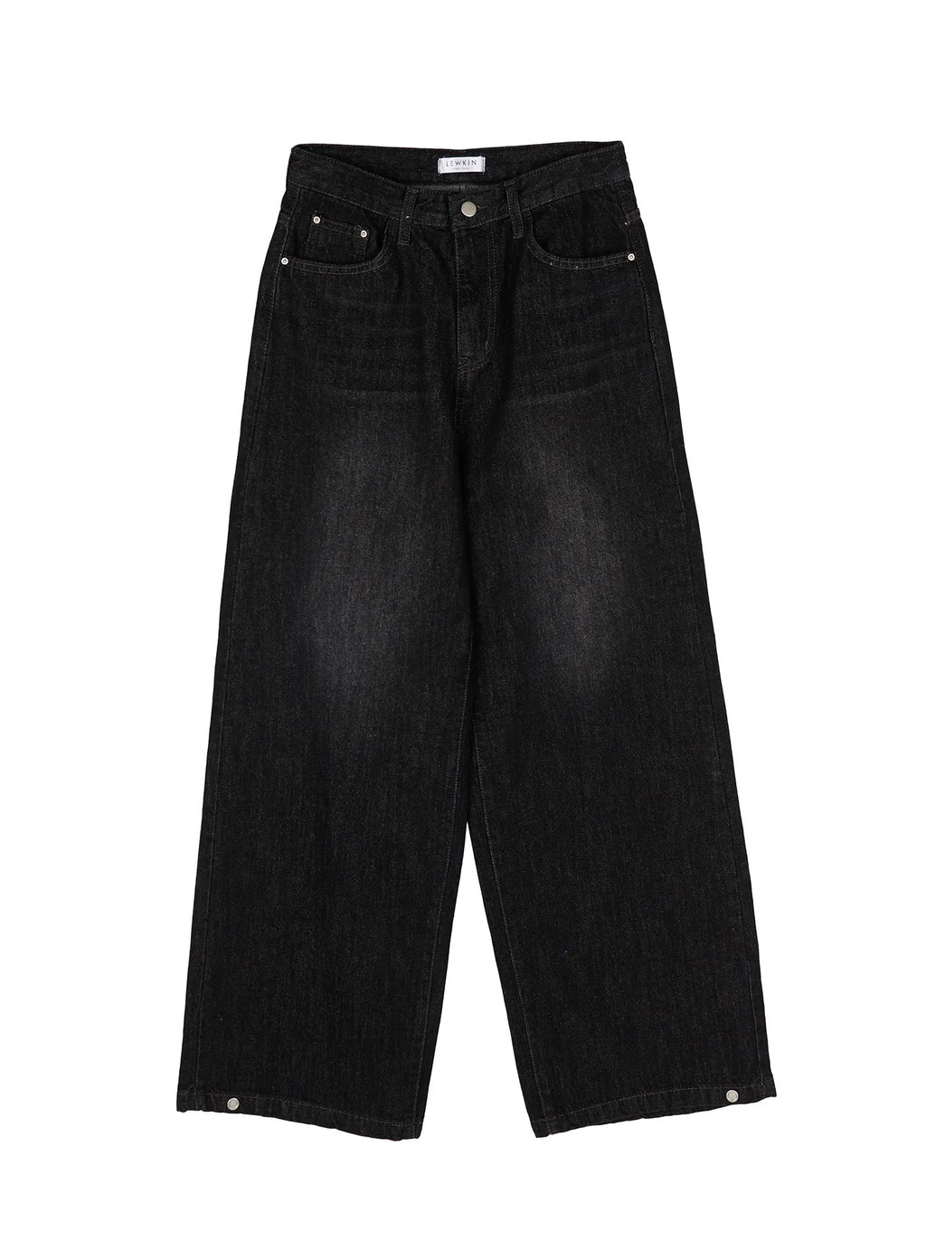Jax Snap-Button Dark Wash Wide-Leg Jeans CY514