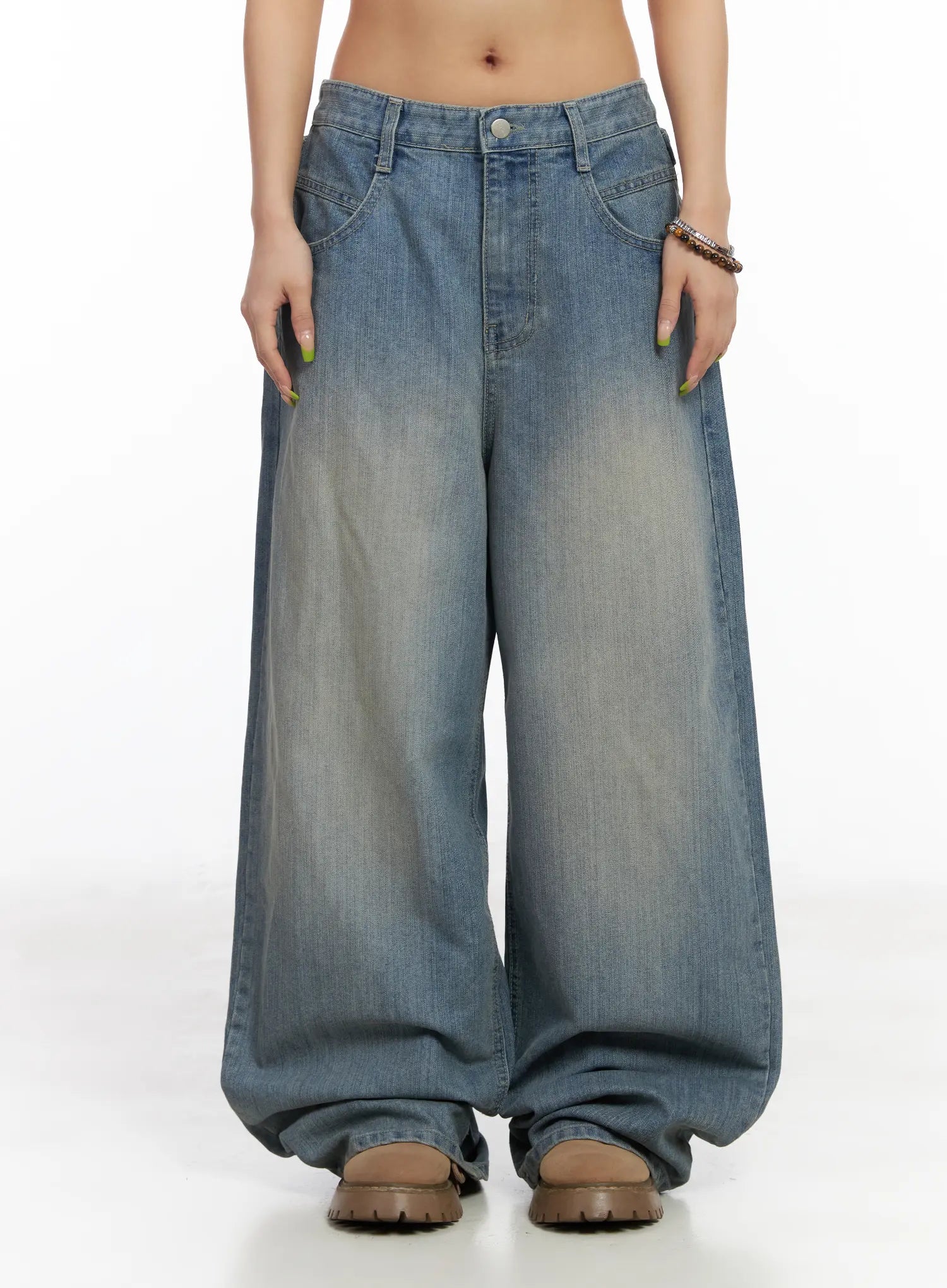 Ricci Washed Low-Rise Baggy Jeans CM520