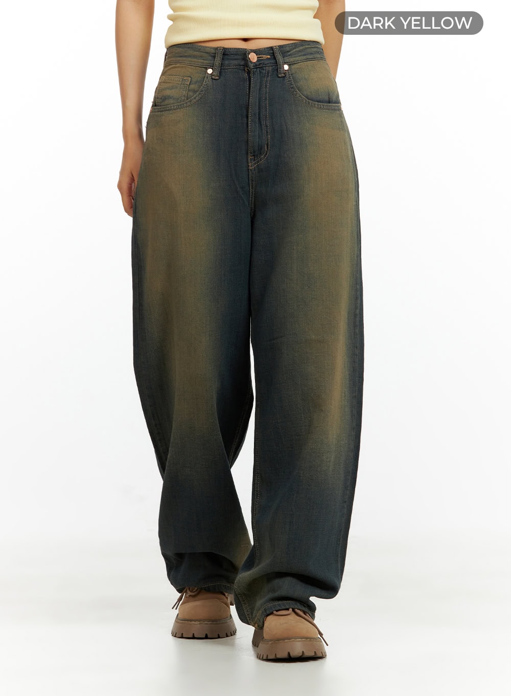 Vintage Washed Denim Baggy Pants CU420