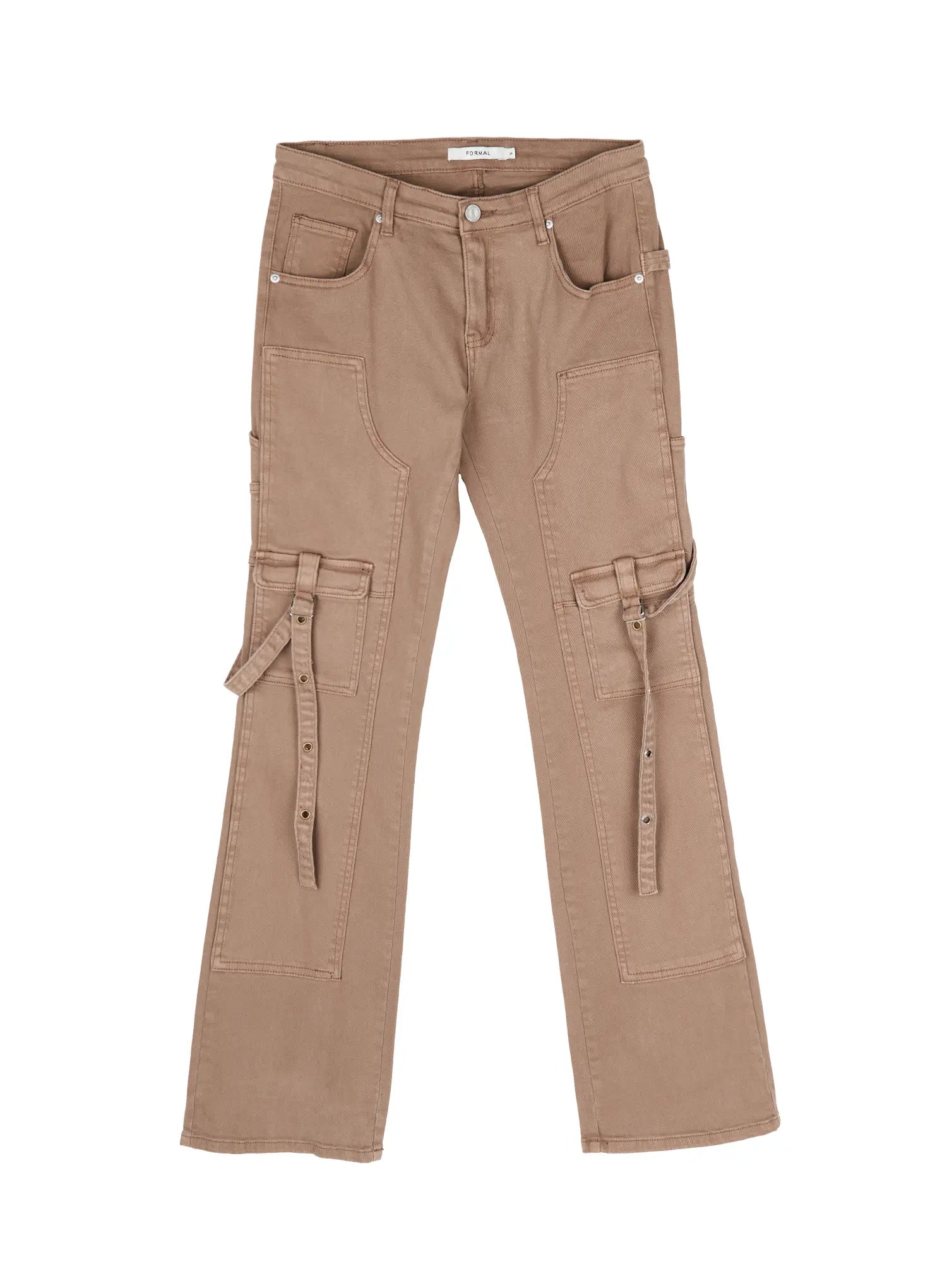 Black Buckle Bootcut Cargo Pants CY513