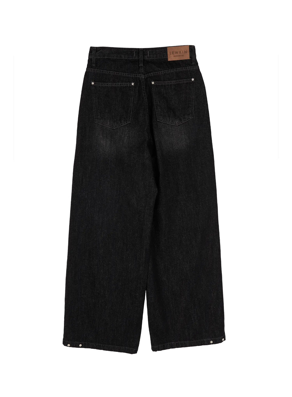 Jax Snap-Button Dark Wash Wide-Leg Jeans CY514