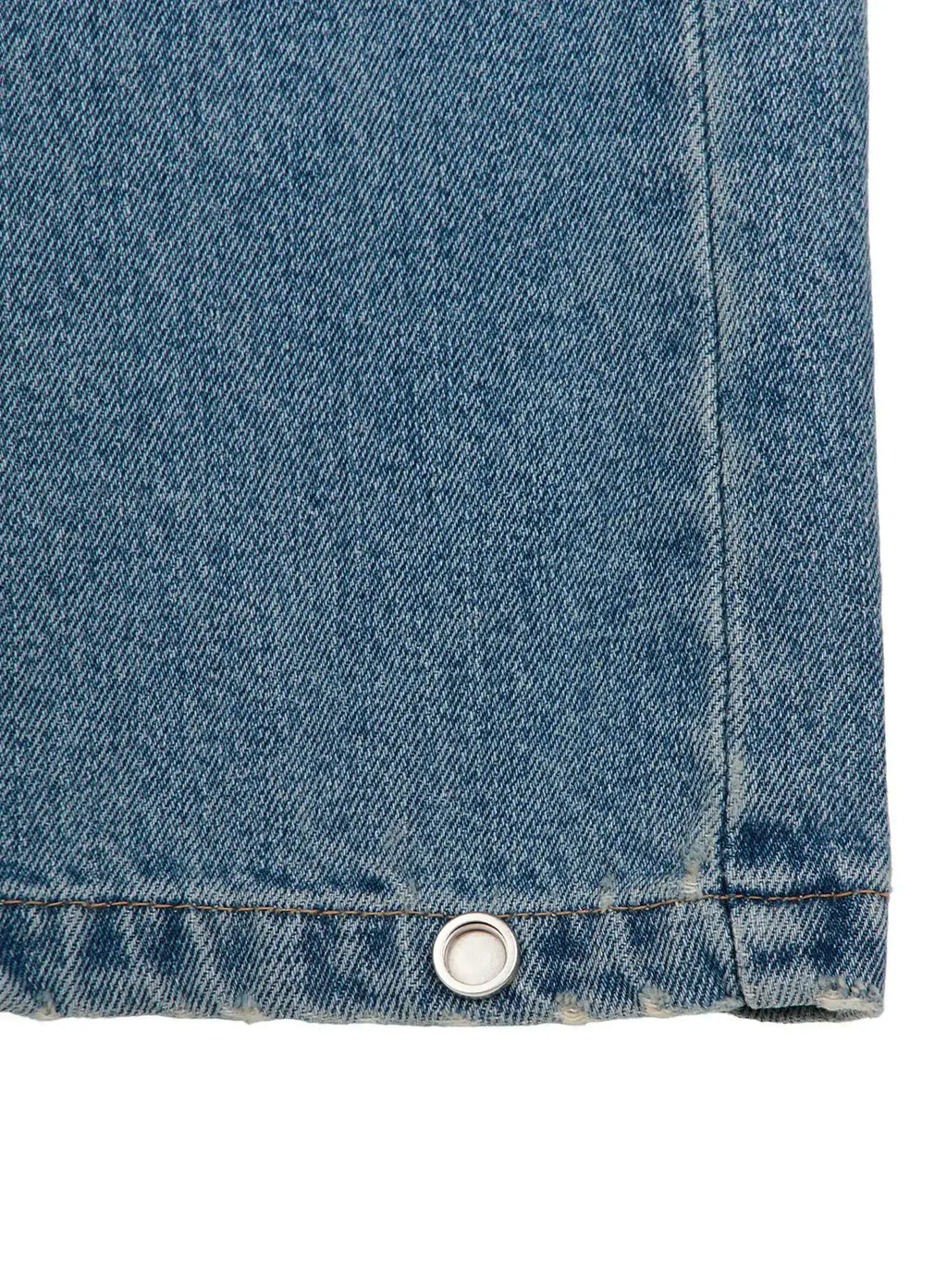Shea Snap-Button Wide-Leg Jeans CY514