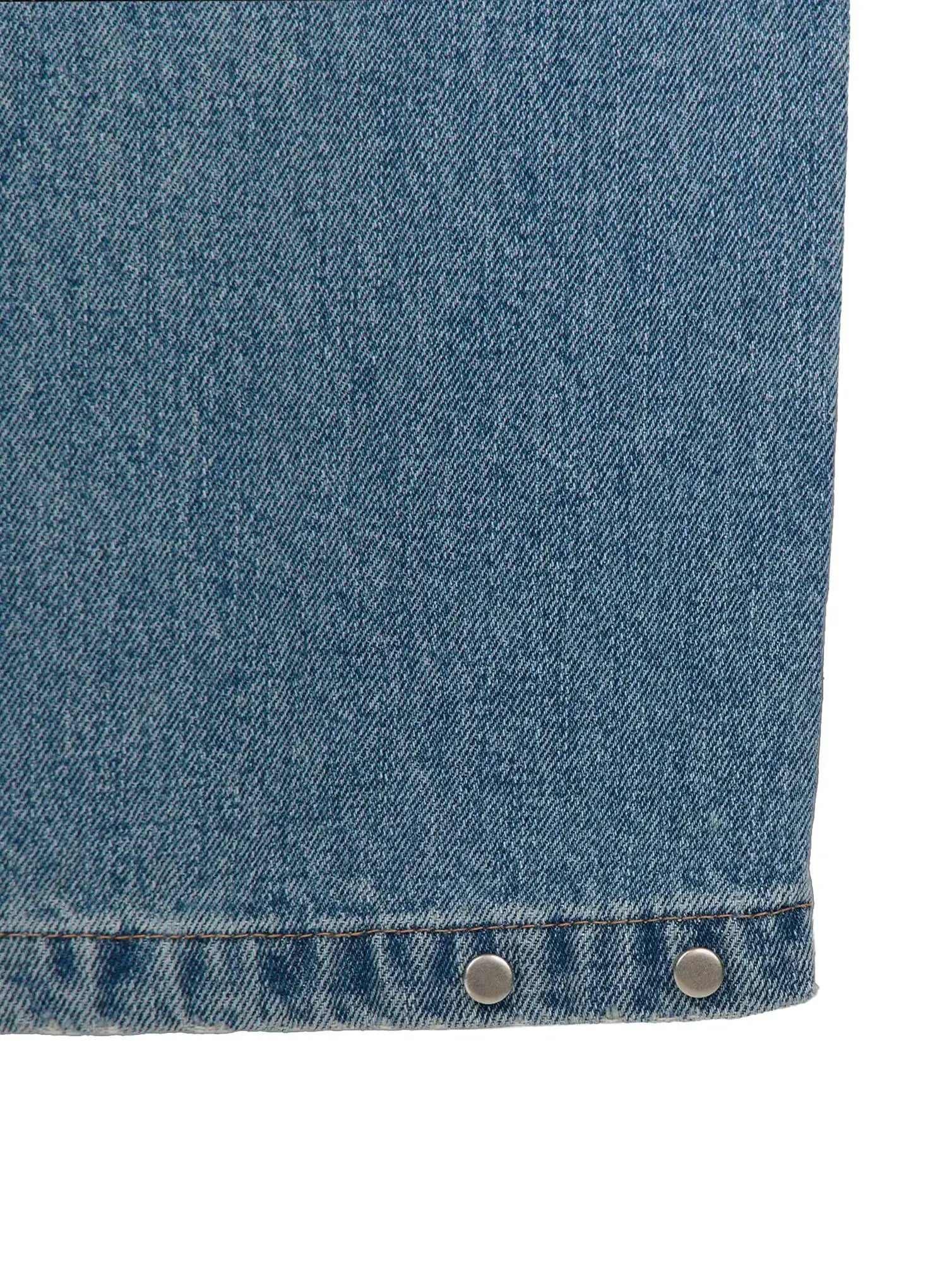 Shea Snap-Button Wide-Leg Jeans CY514