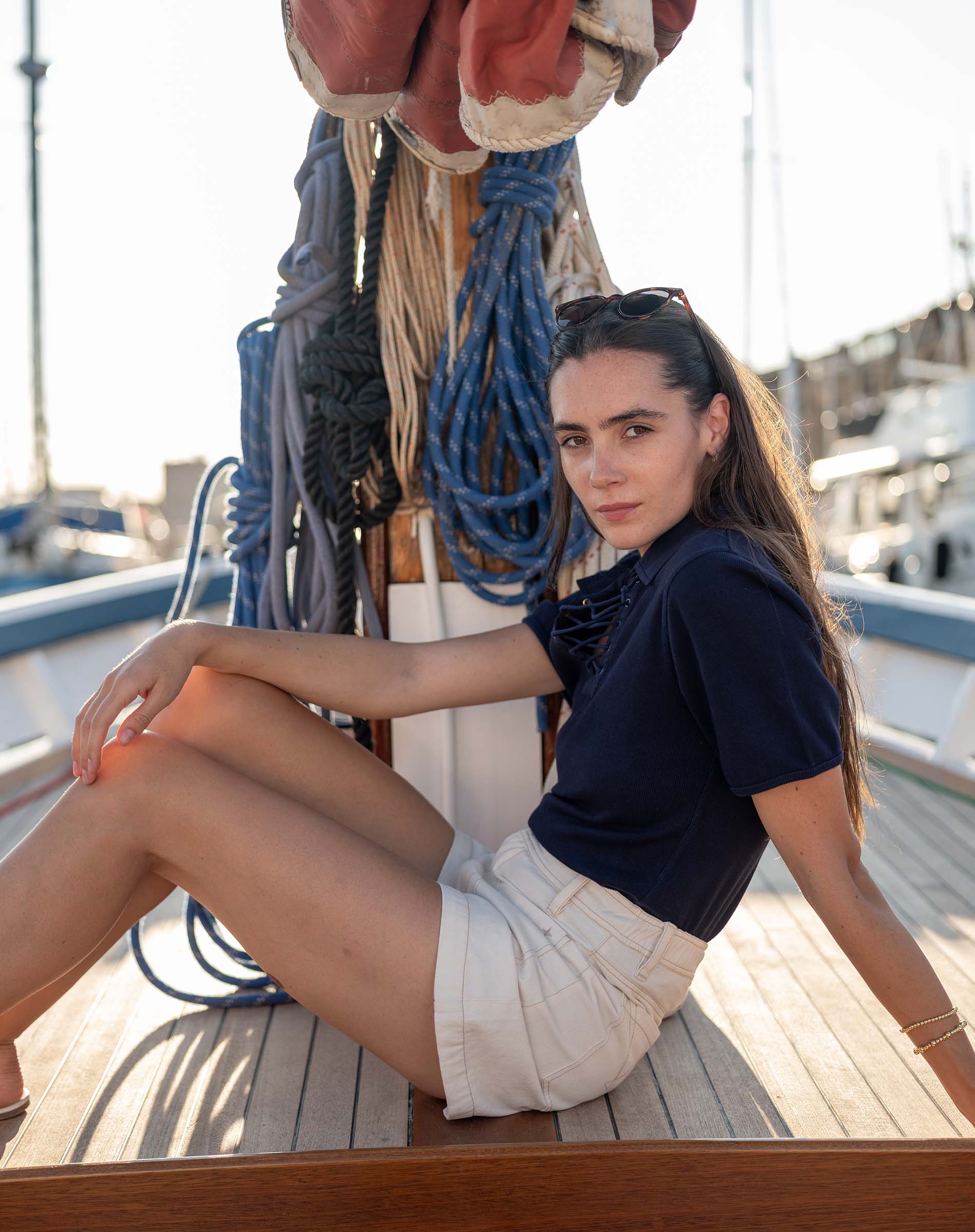 Earhart Short Sleeve Lace Up Tee