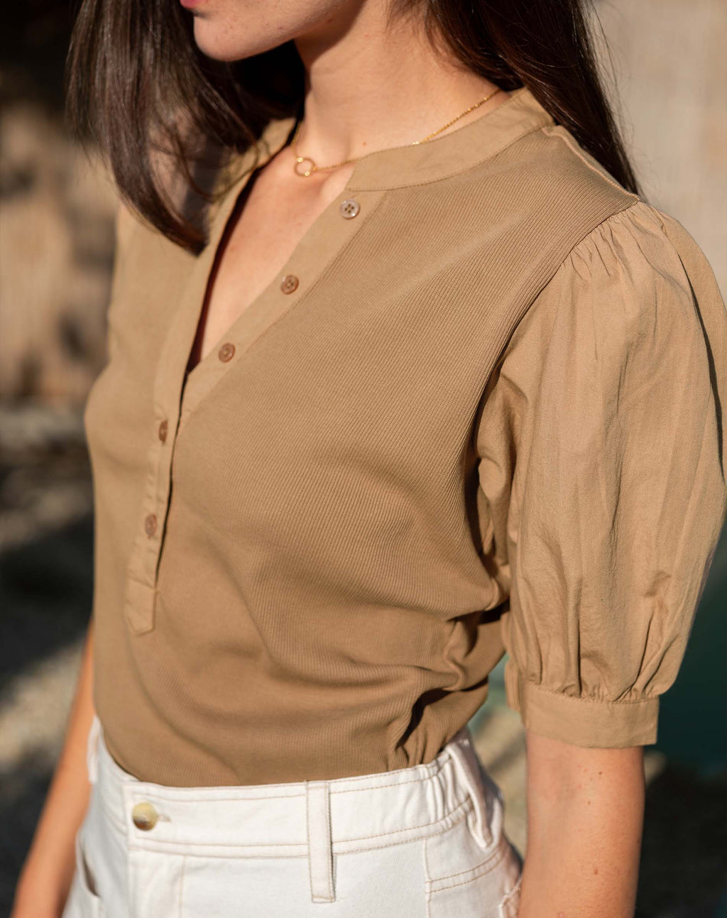 Earhart Ribbed Henley Top
