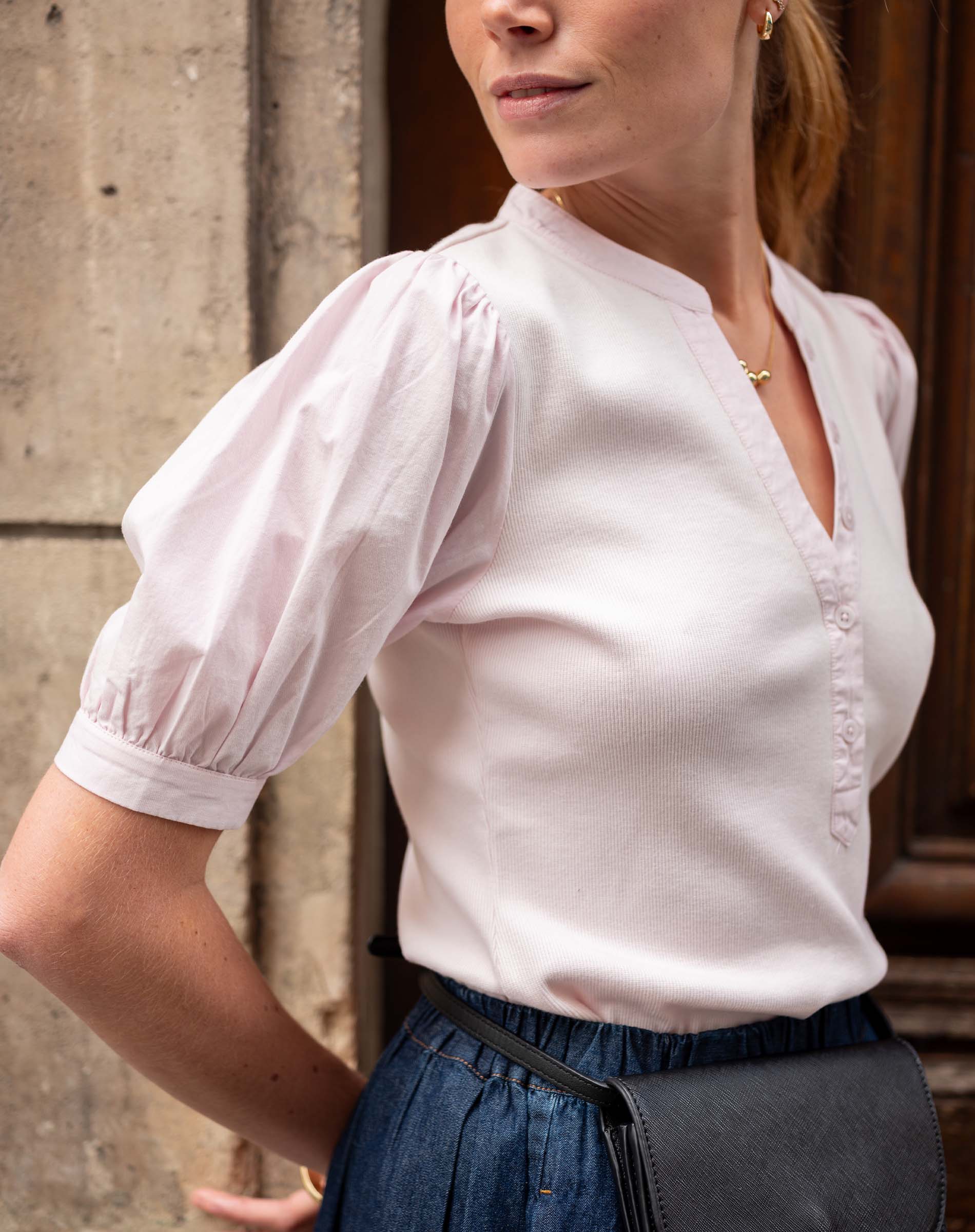 Earhart Ribbed Henley Top