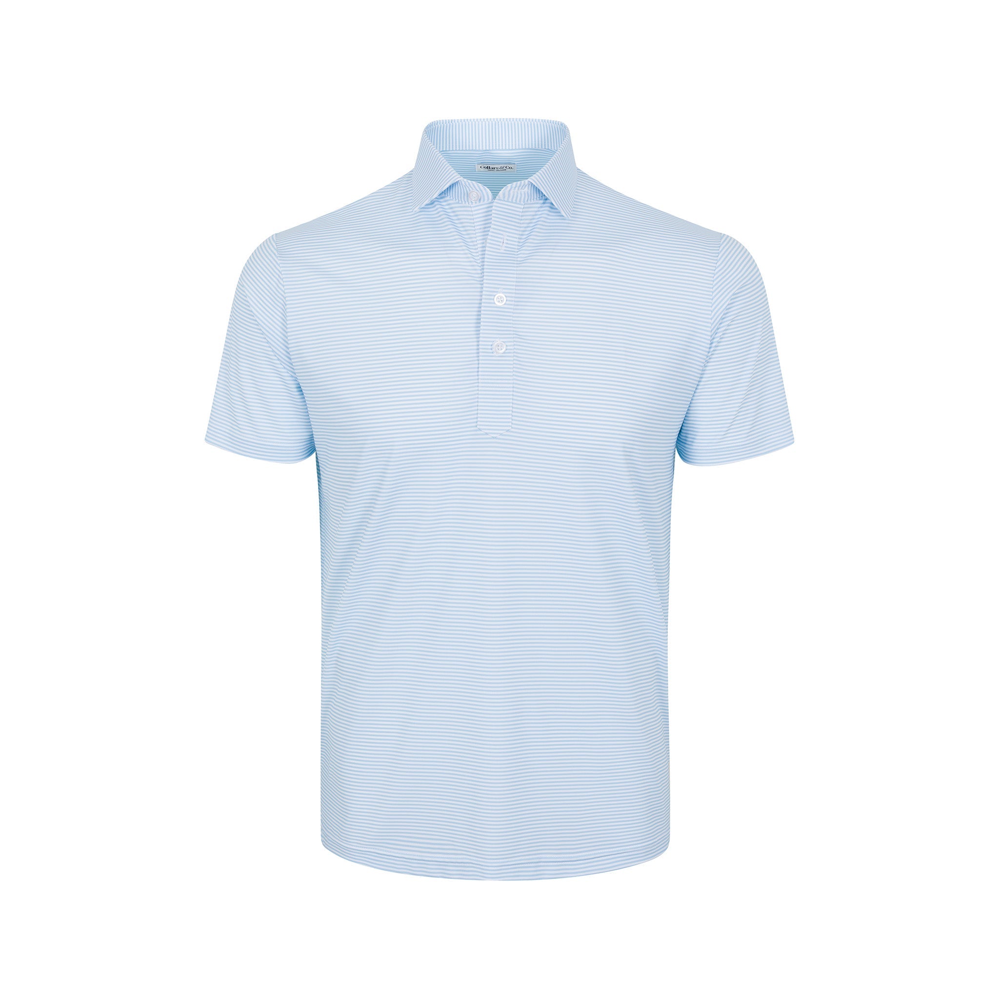 Featherweight Flex Polo Fairfield White And Light Blue Stripe