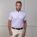 Featherweight Flex Polo Mackenzie Light Pink with Blue Stripe