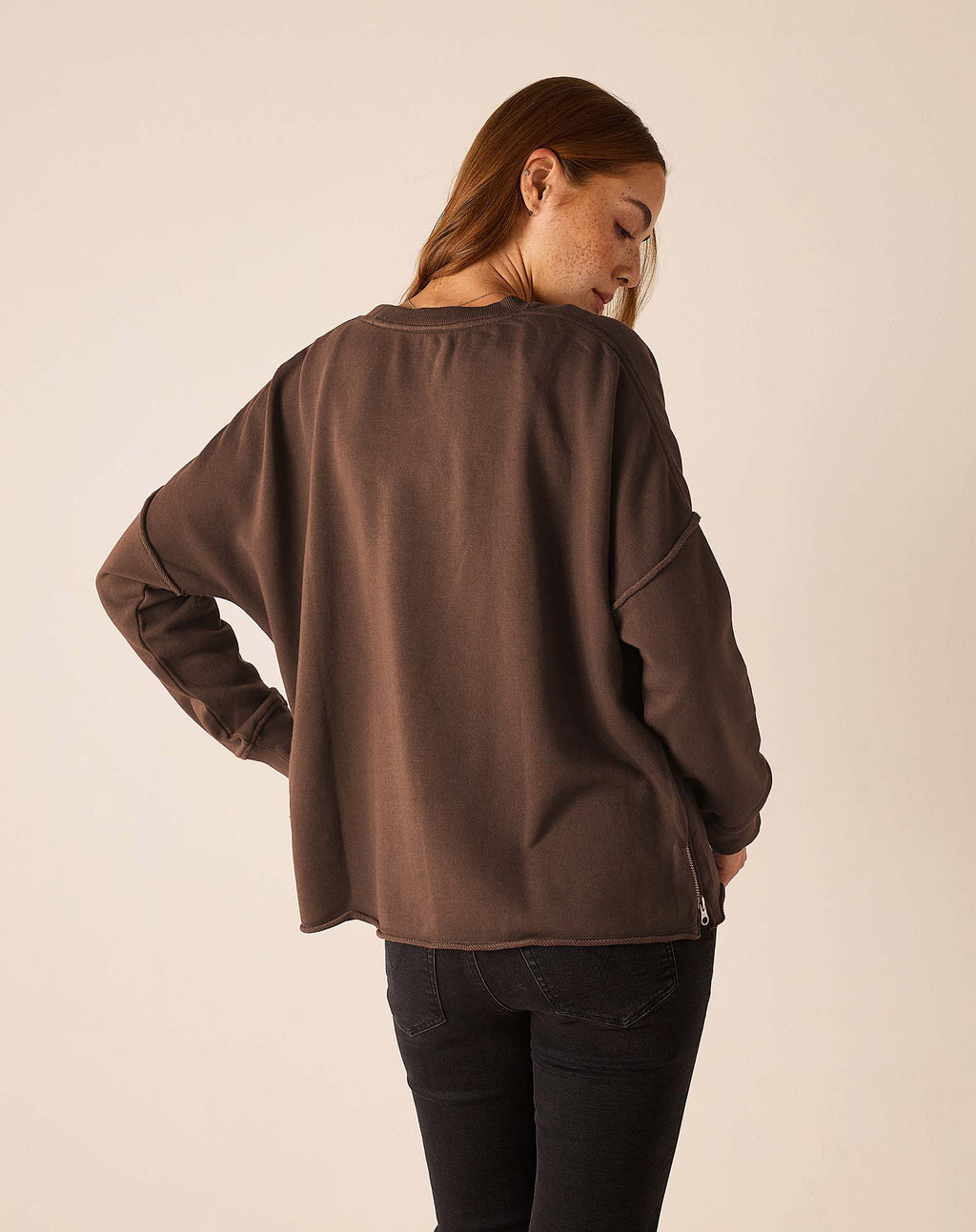 Frenchie Zip Side Crewneck