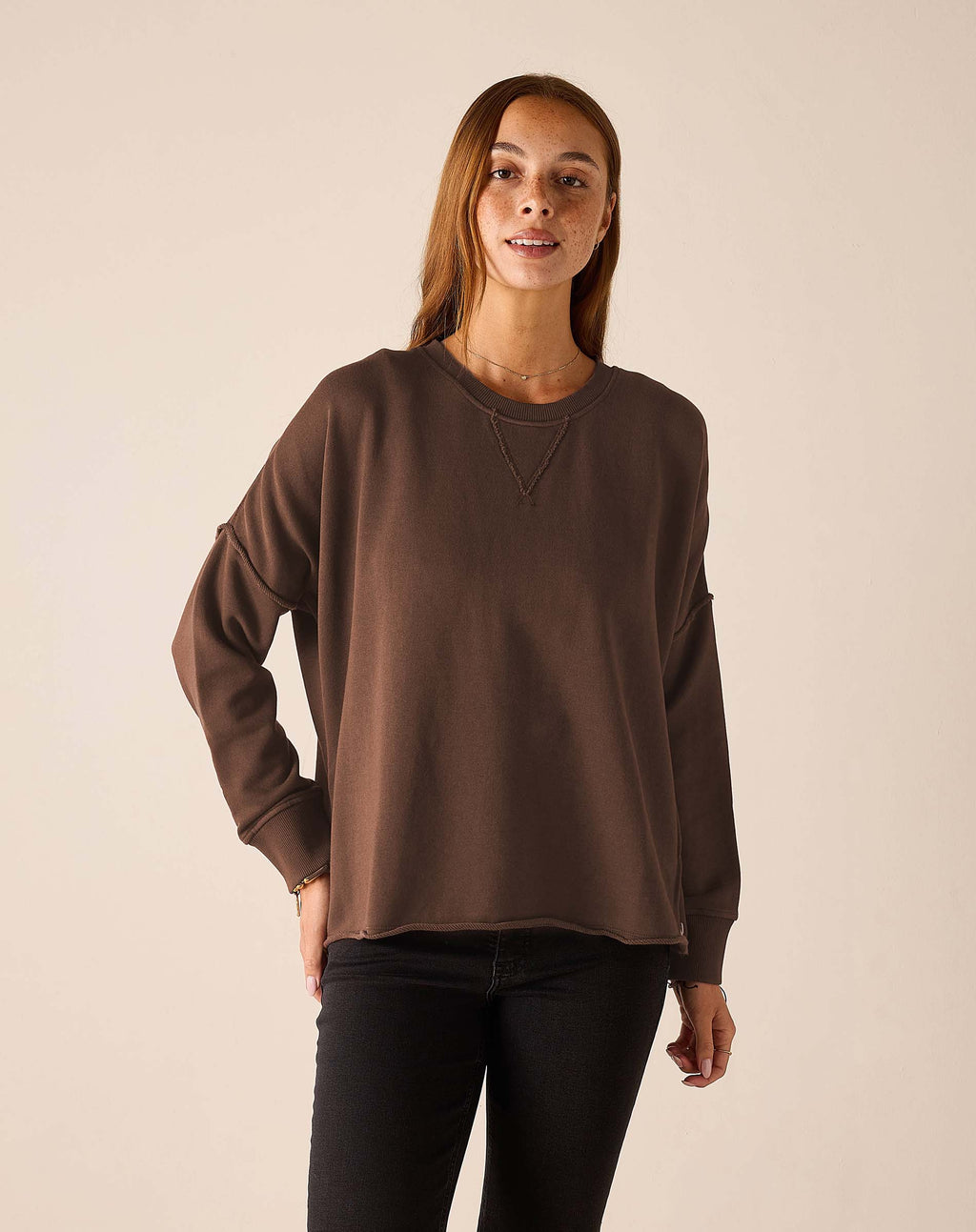 Frenchie Zip Side Crewneck