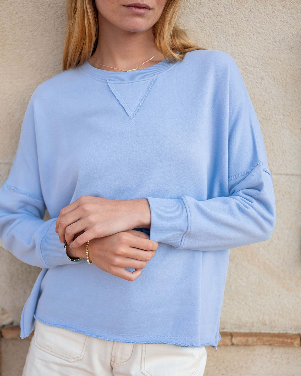 Frenchie Zip Side Crewneck