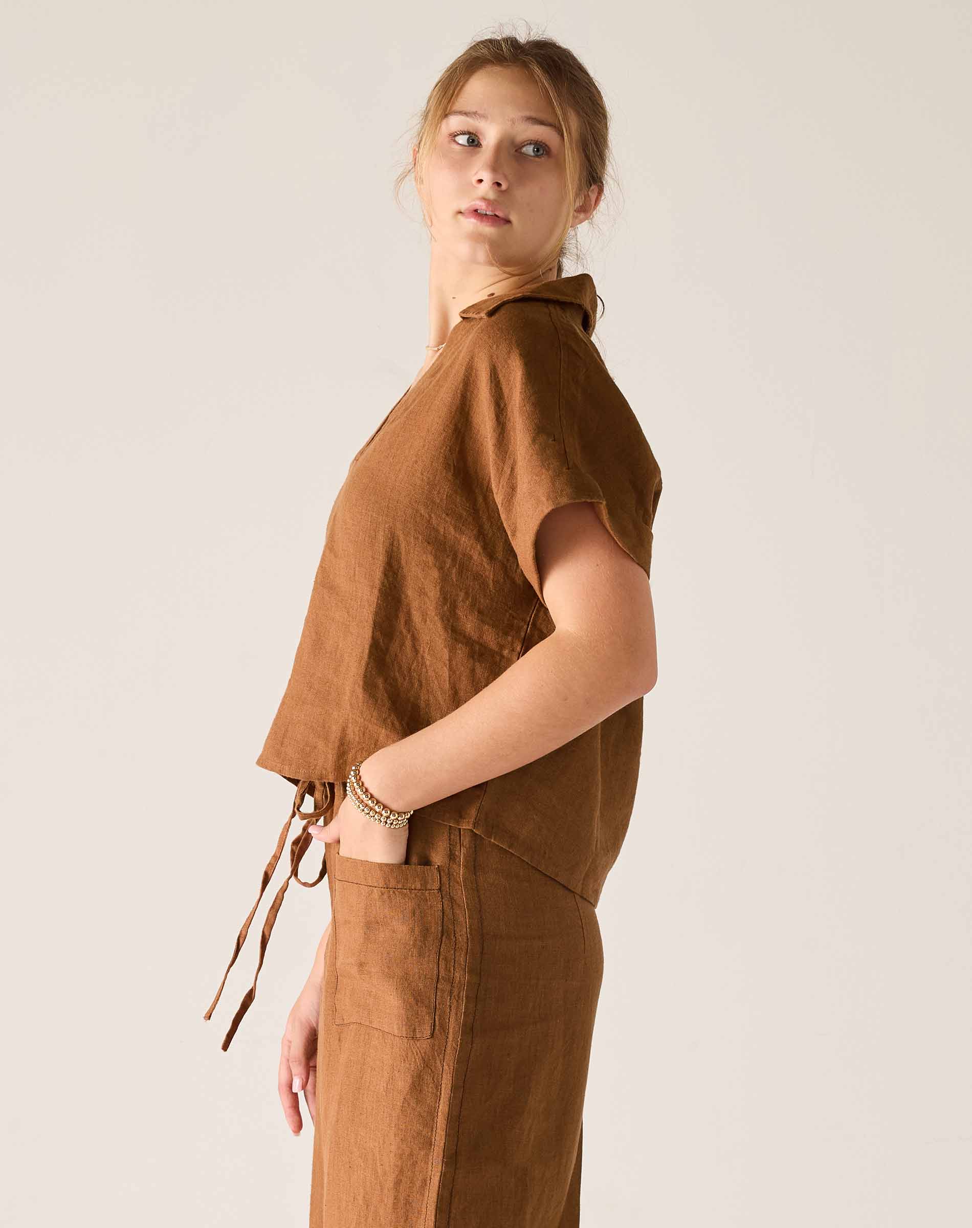 Hadley Boxy Linen Top