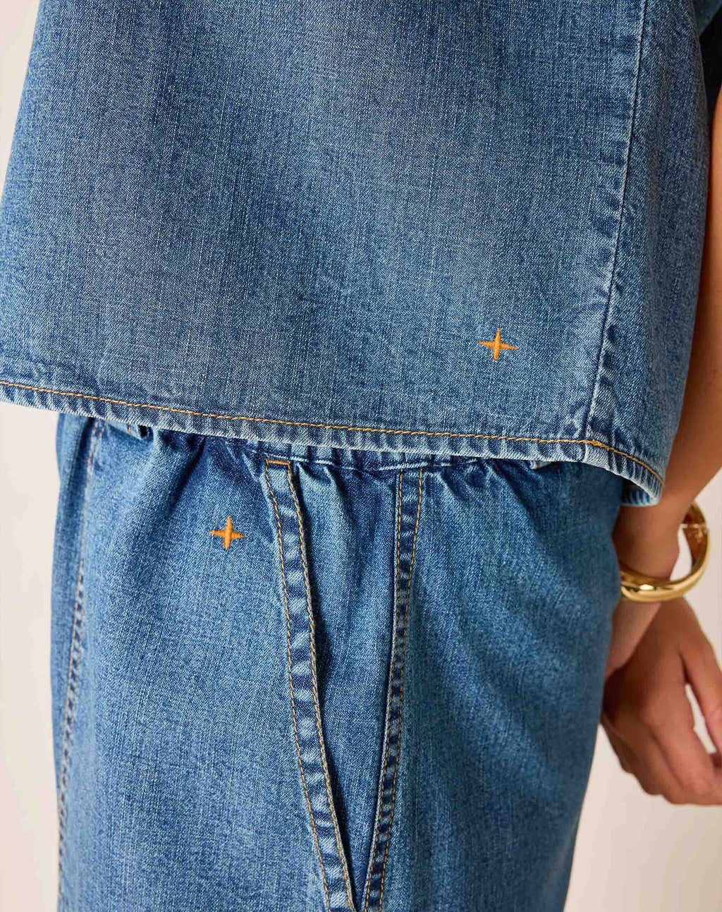 Hadley Boxy Chambray Top