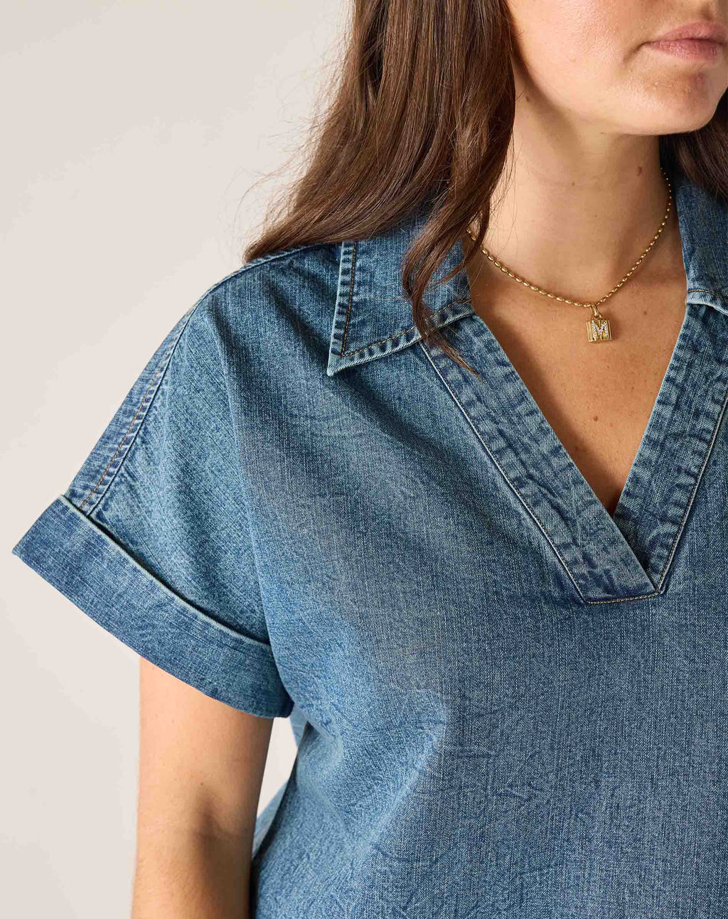 Hadley Boxy Chambray Top