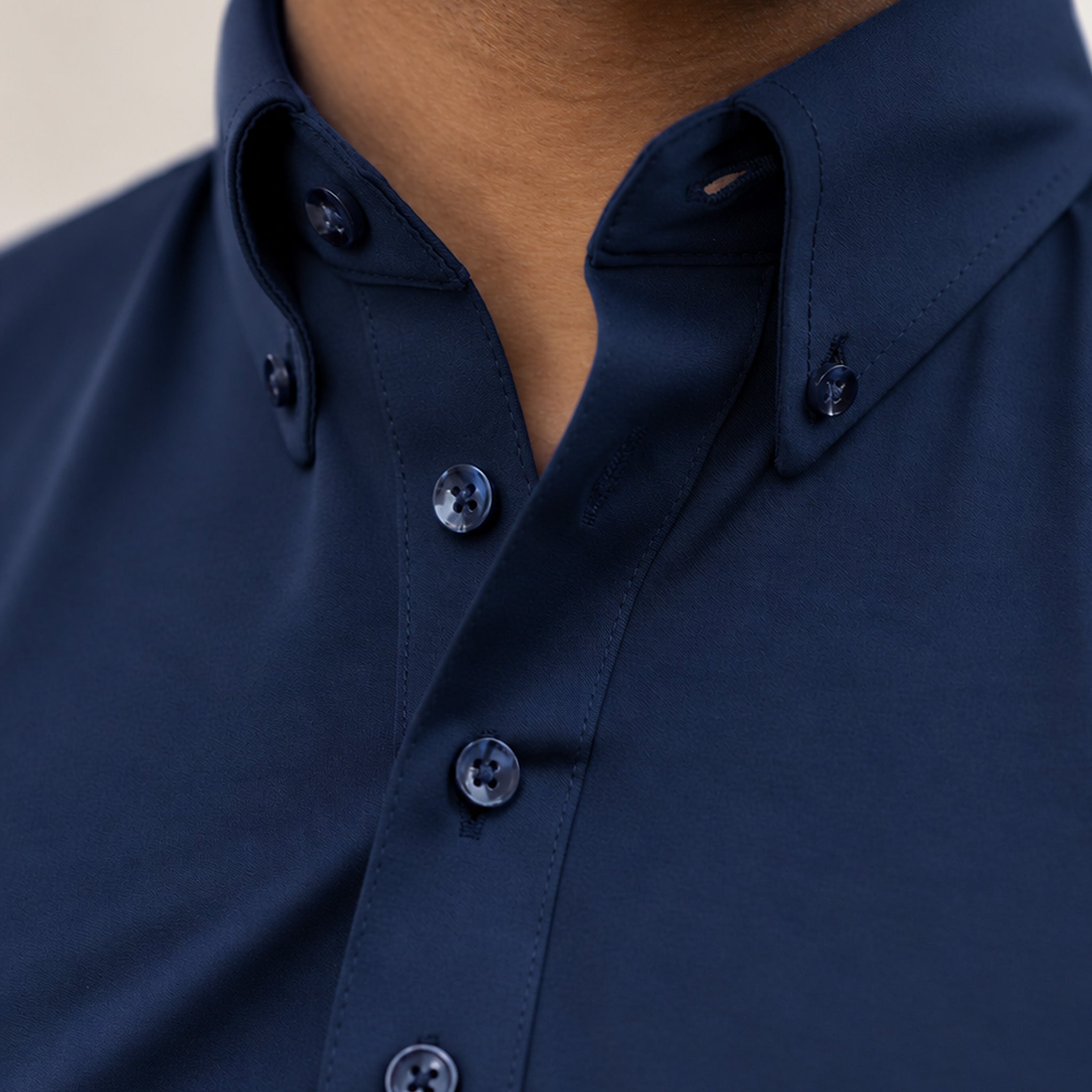 Oxford Button Down Collar Polo Navy Blue