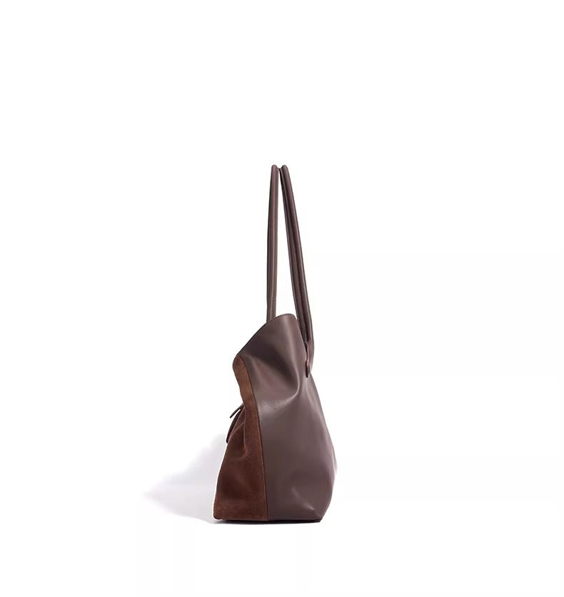Bogdana Duo Luxe — Shoulder Bag Made from Genuine Leather and Natural Suede