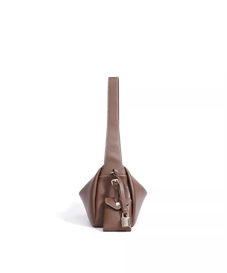Genuine Leather Shoulder Bag “Soft Elegance” with Adjustable Strap