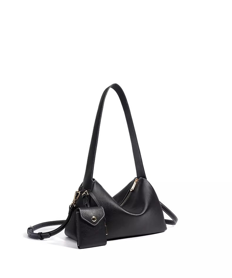 Genuine Leather Shoulder Bag “Soft Elegance” with Adjustable Strap
