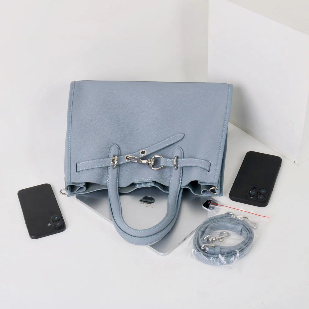 ALTANAI — genuine leather tote bag with a long adjustable strap
