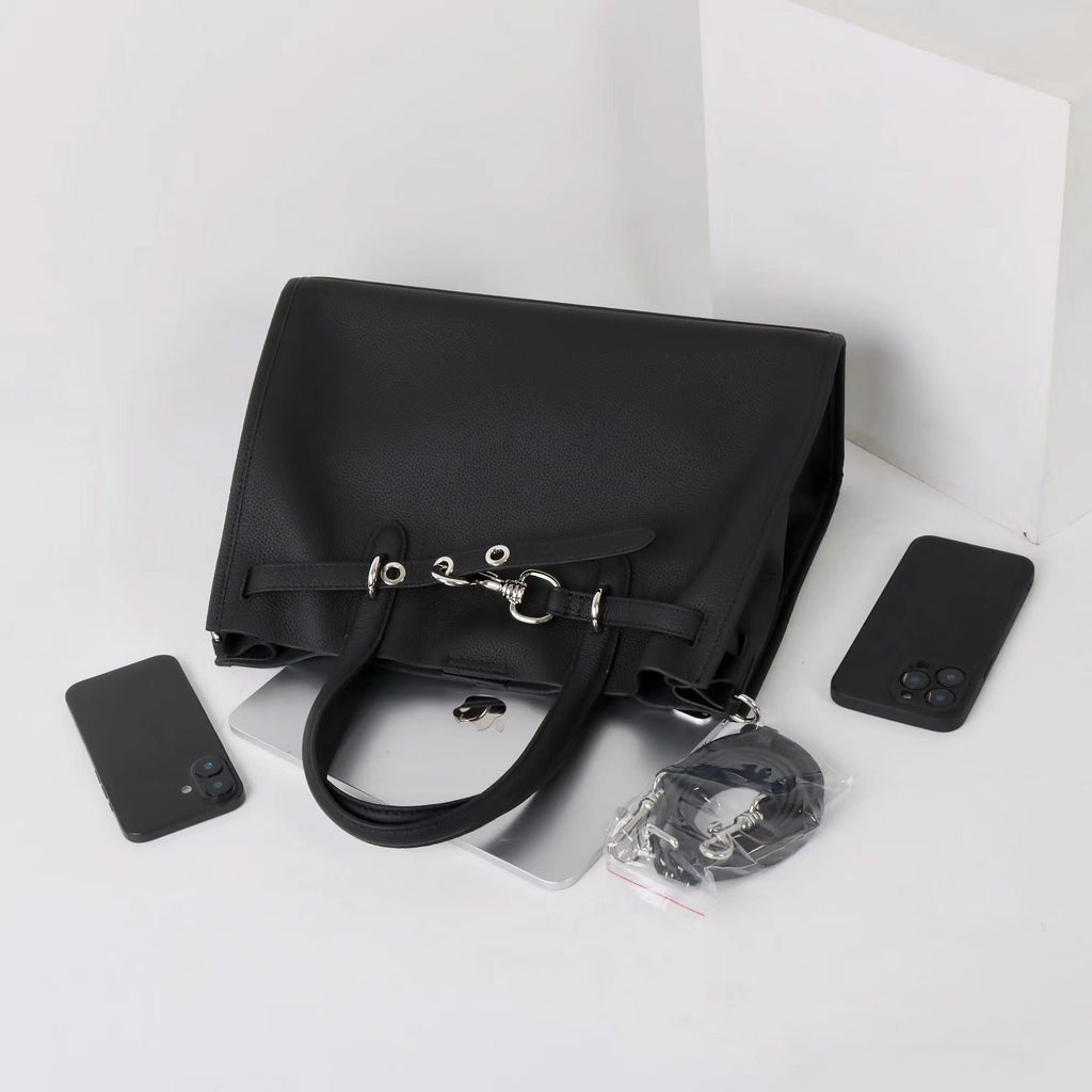 ALTANAI — genuine leather tote bag with a long adjustable strap