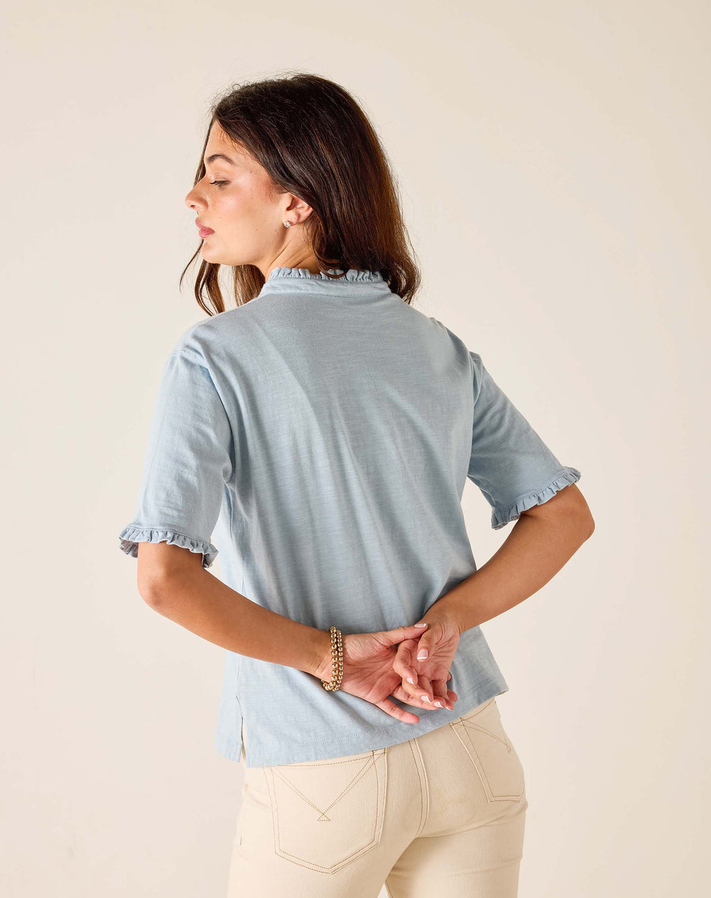 Josephine Ruffle Henley Tee