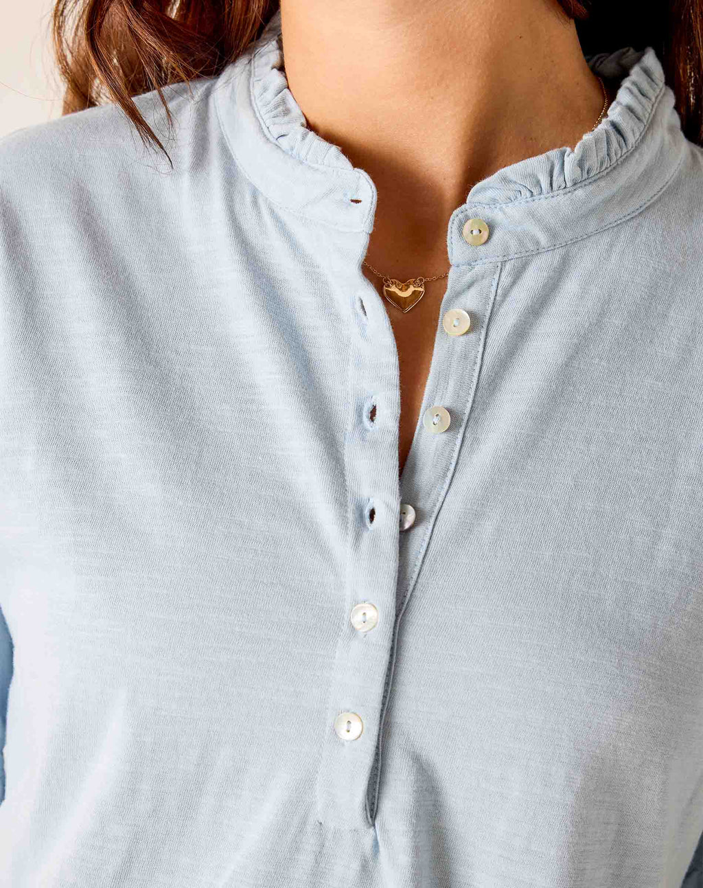 Josephine Ruffle Henley Tee