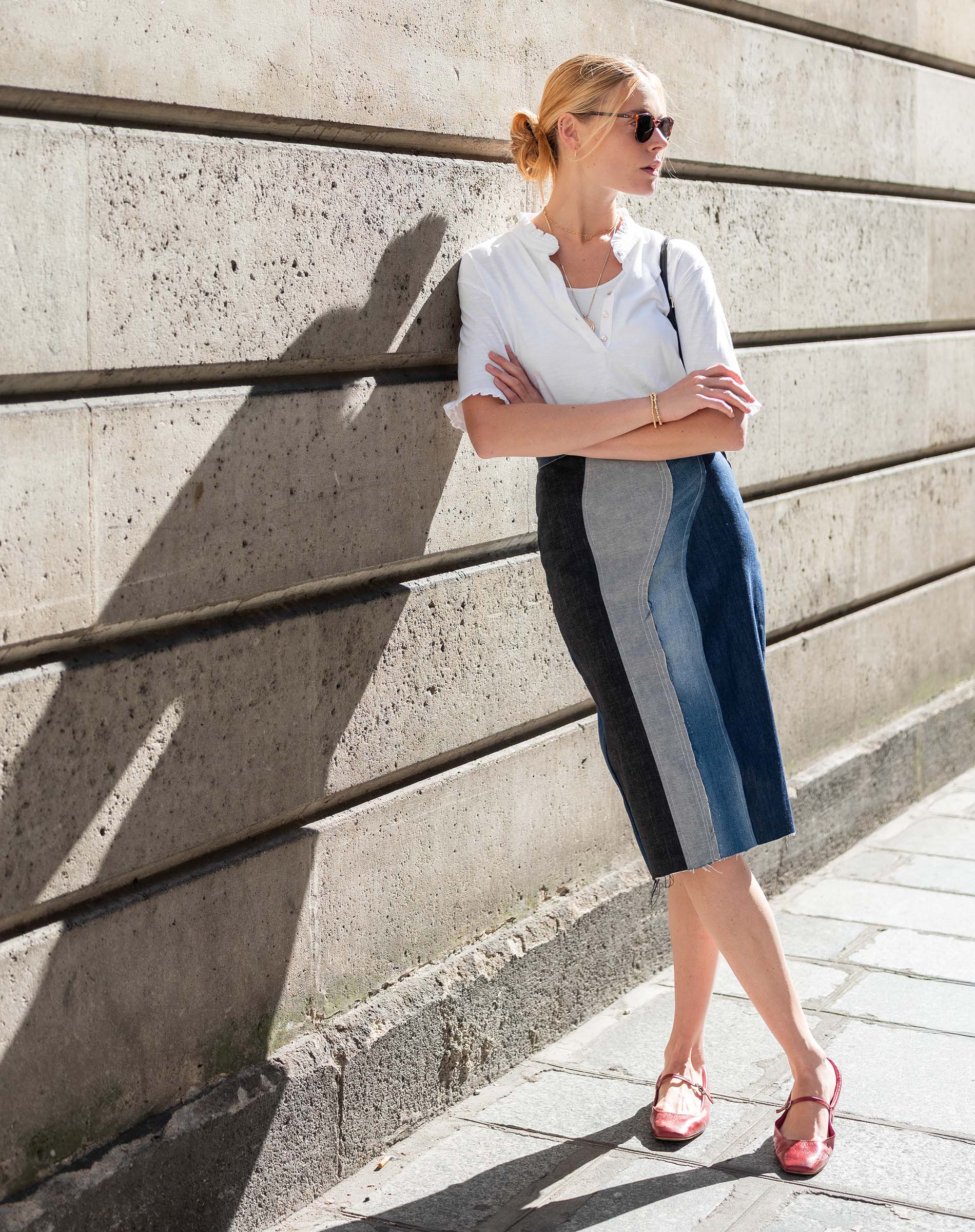 Josephine Ruffle Henley Tee