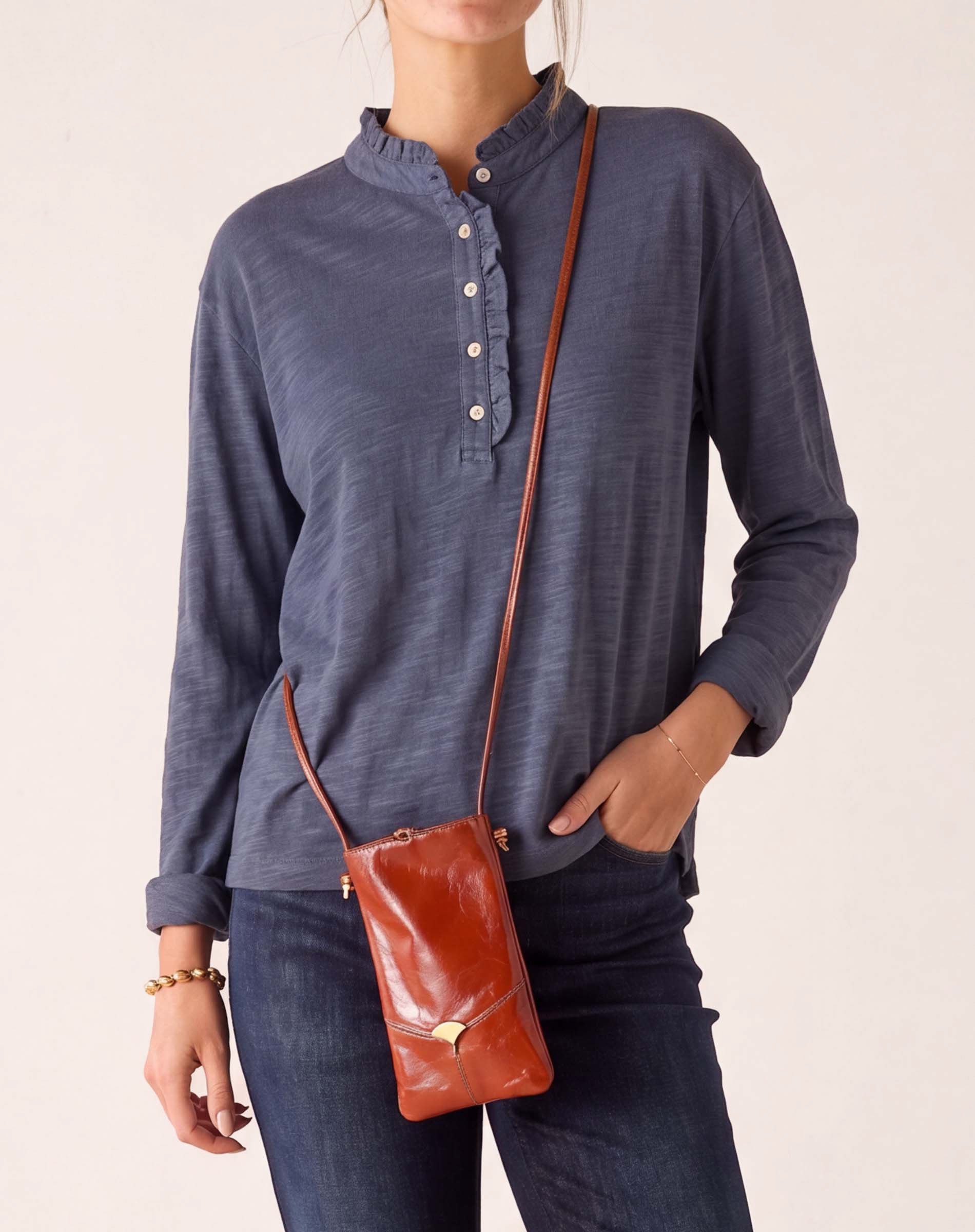 Josephine Long Sleeve Ruffle Henley