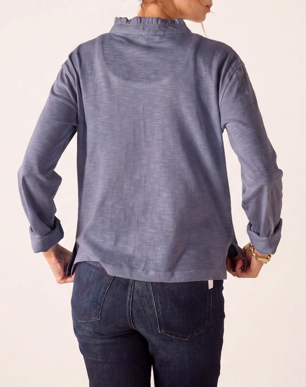 Josephine Long Sleeve Ruffle Henley